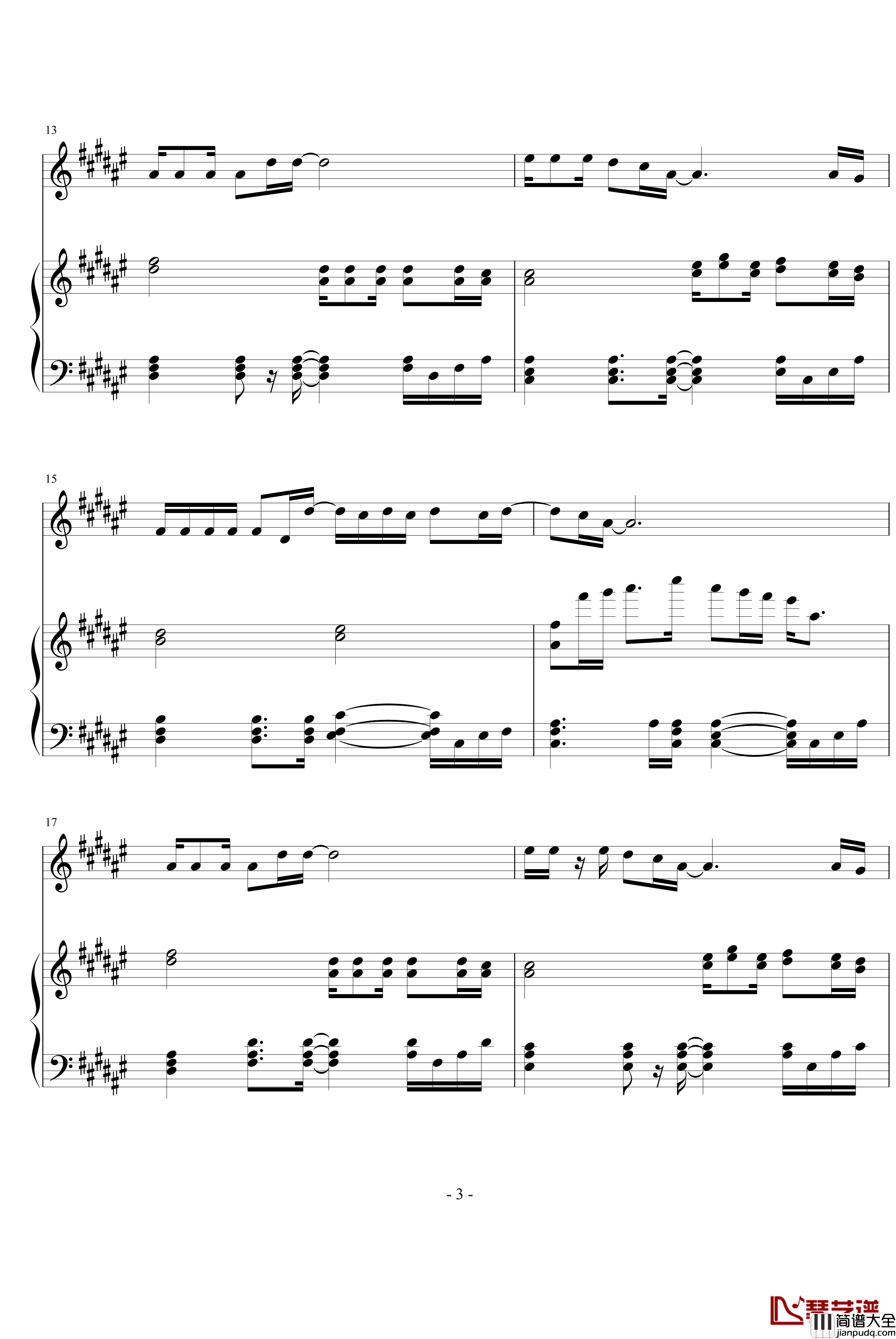 一天一点爱恋钢琴谱_梁朝伟