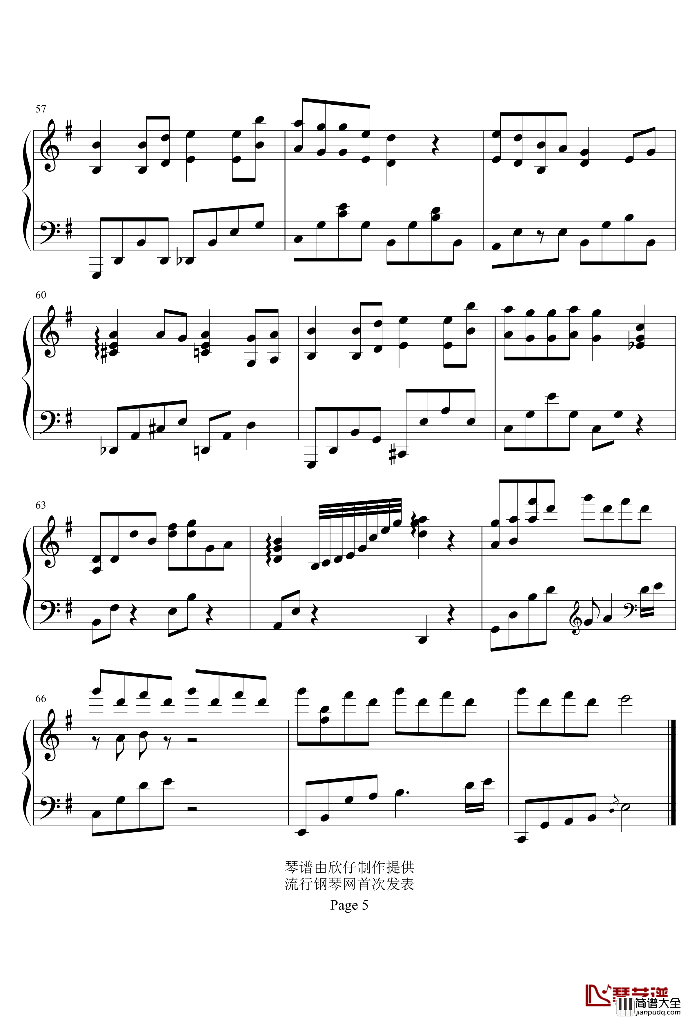 菊花台_b欣仔b版_周杰伦_钢琴谱