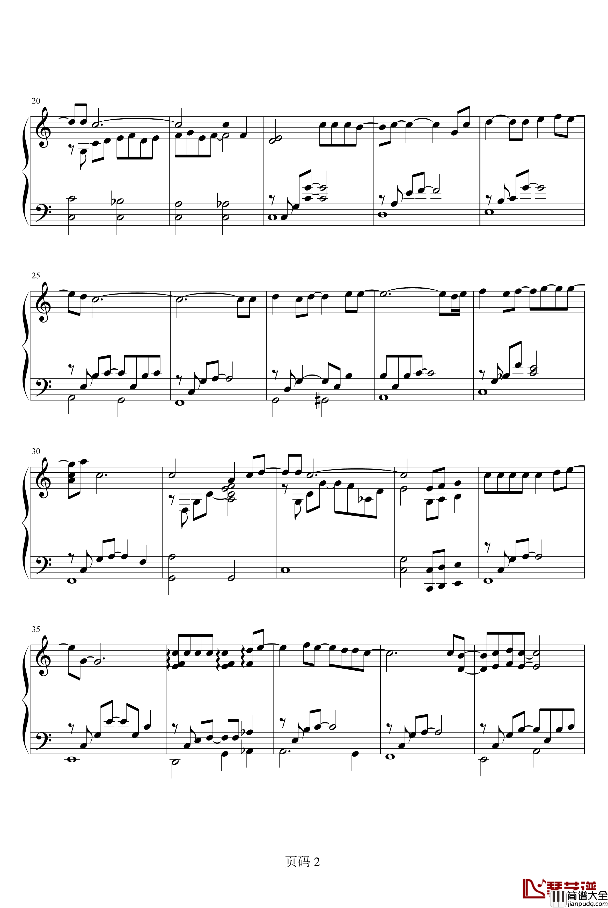 1000_words钢琴谱_最终幻想