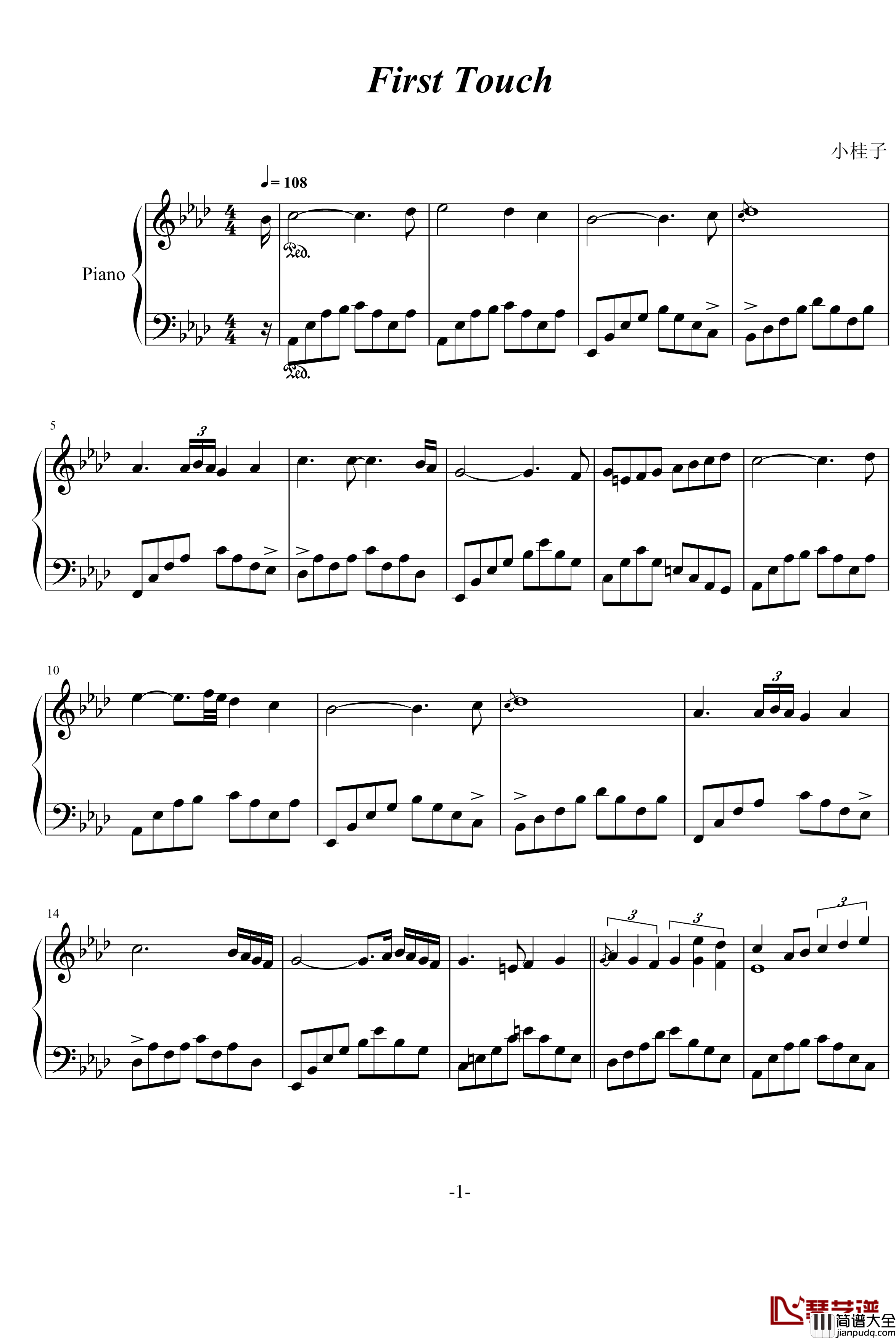 first_touch钢琴谱_雅尼