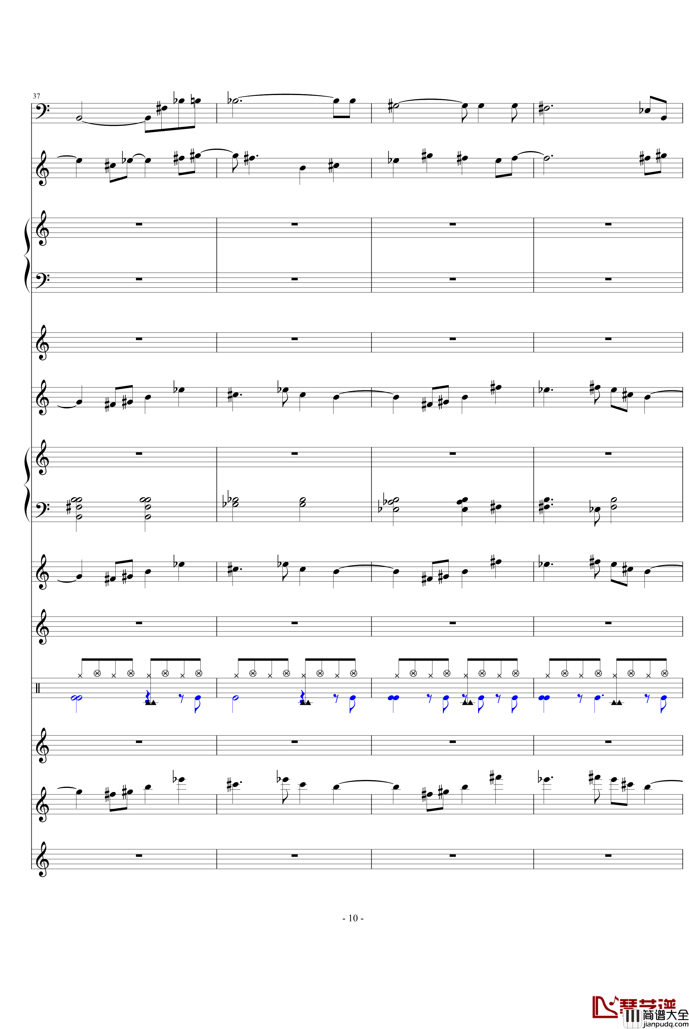 发如雪钢琴谱_总谱_周杰伦