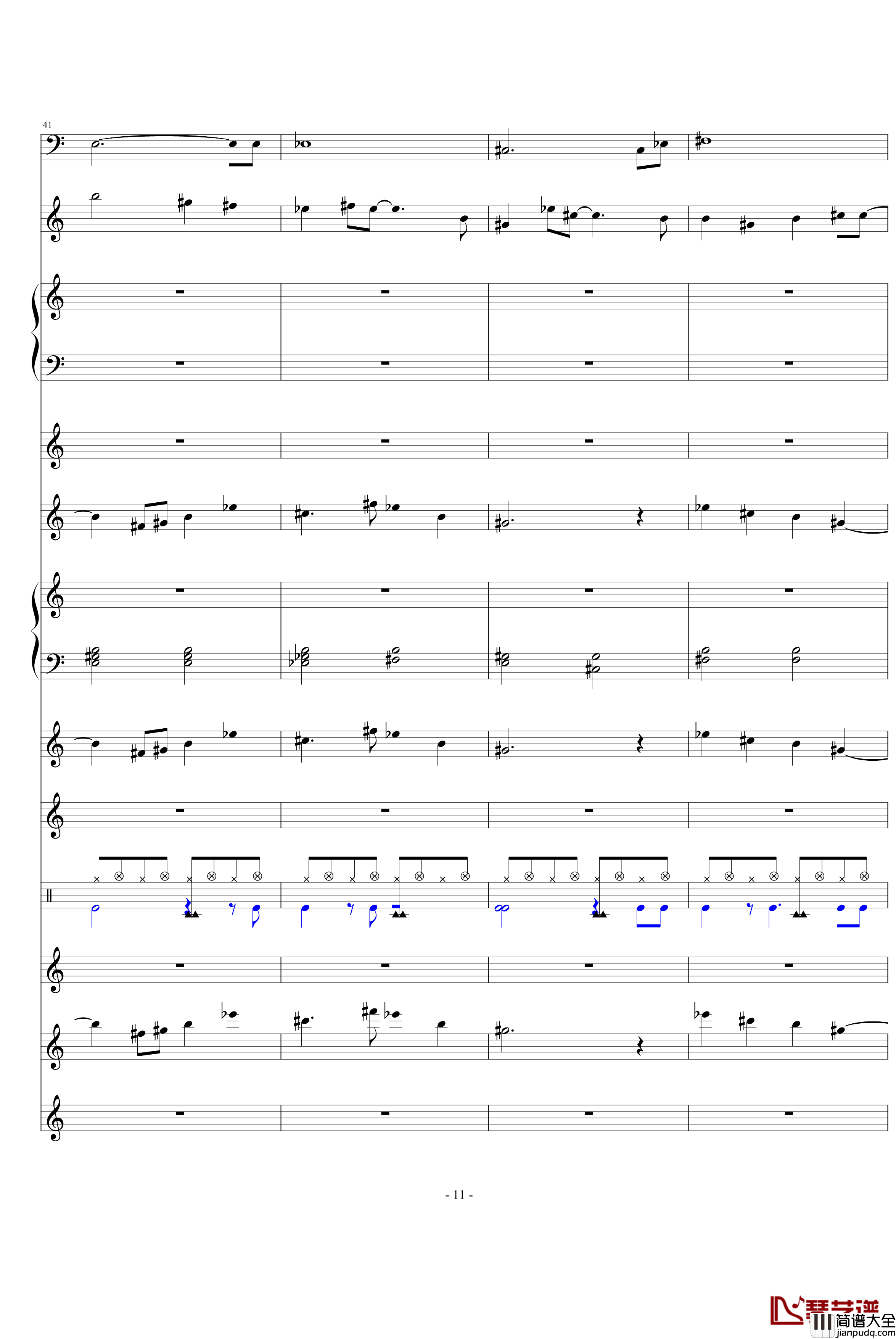 发如雪钢琴谱_总谱_周杰伦