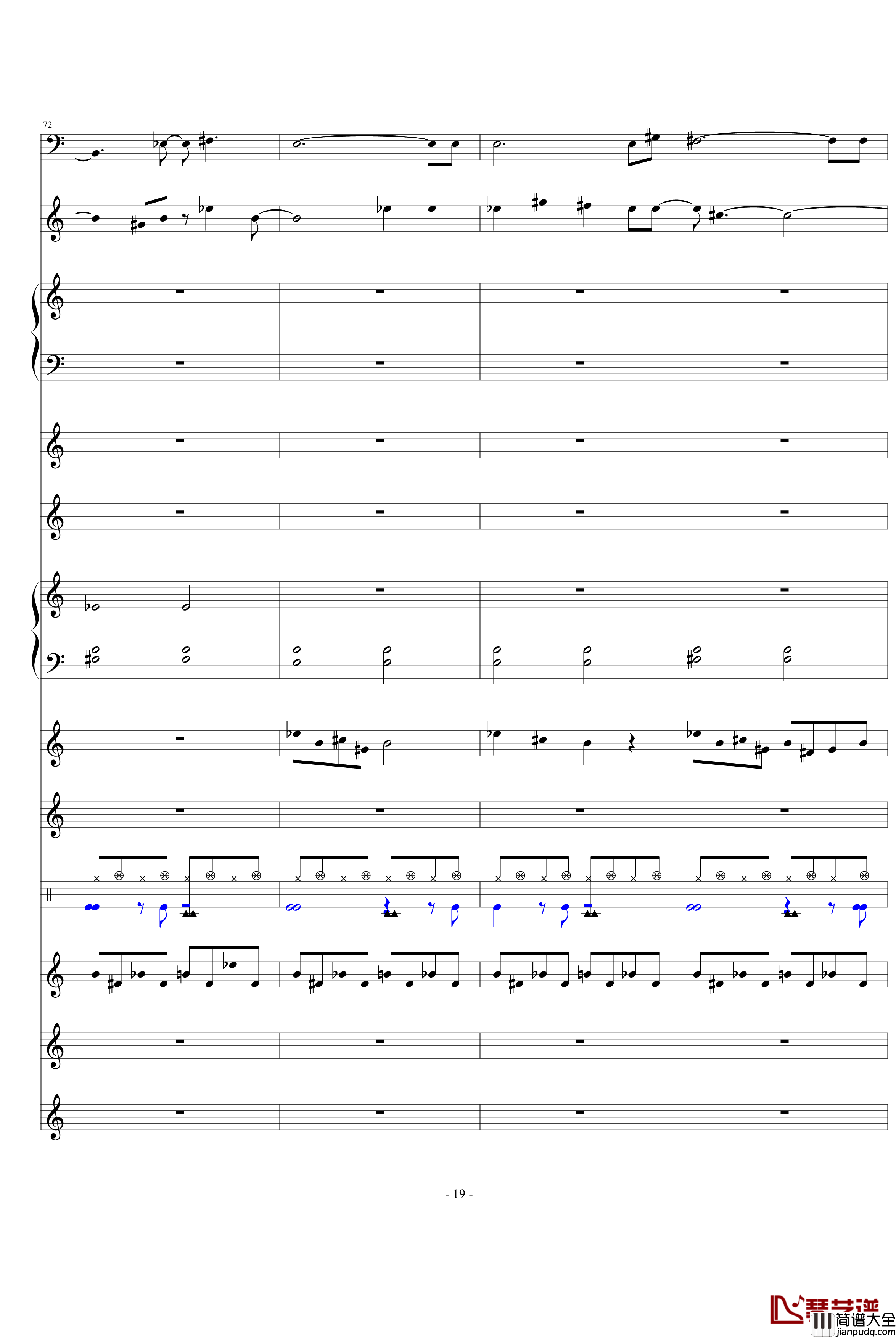 发如雪钢琴谱_总谱_周杰伦