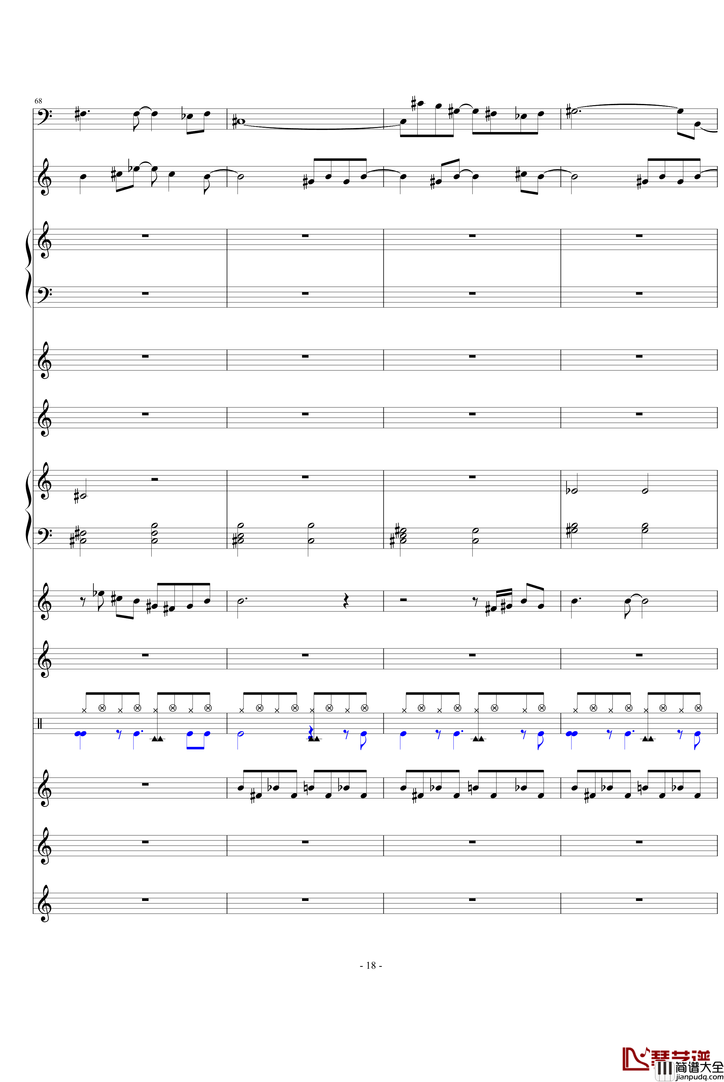 发如雪钢琴谱_总谱_周杰伦