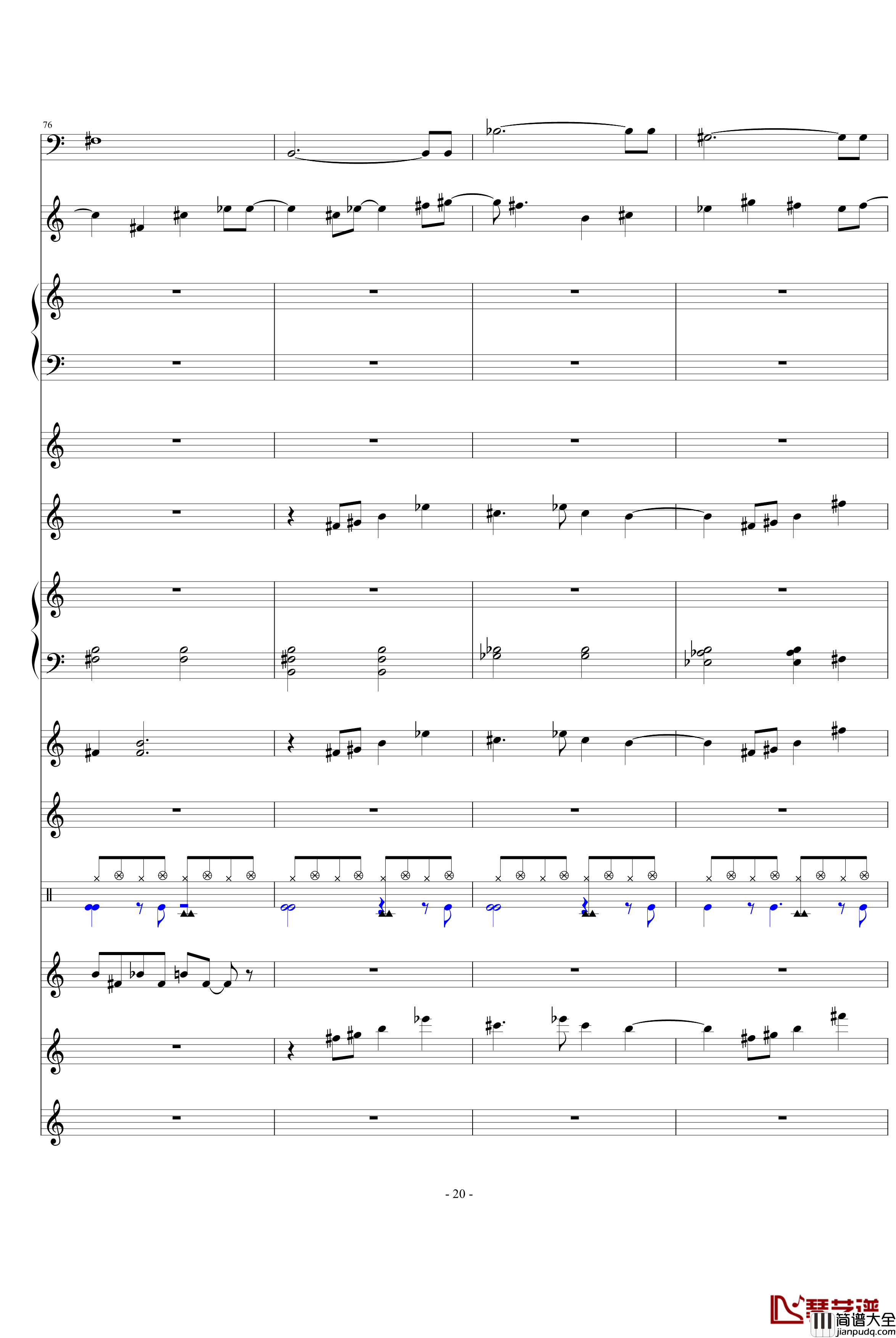 发如雪钢琴谱_总谱_周杰伦