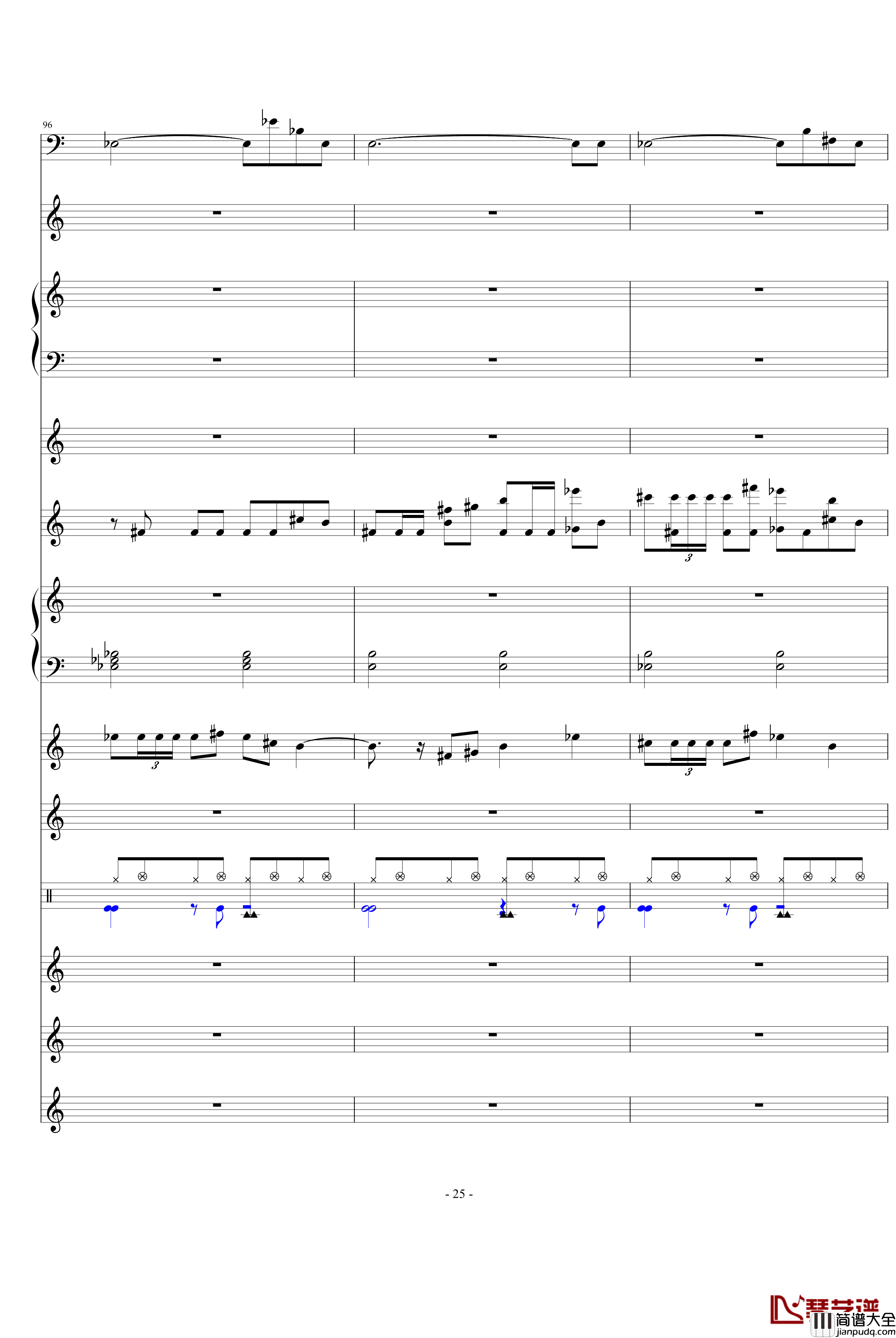 发如雪钢琴谱_总谱_周杰伦