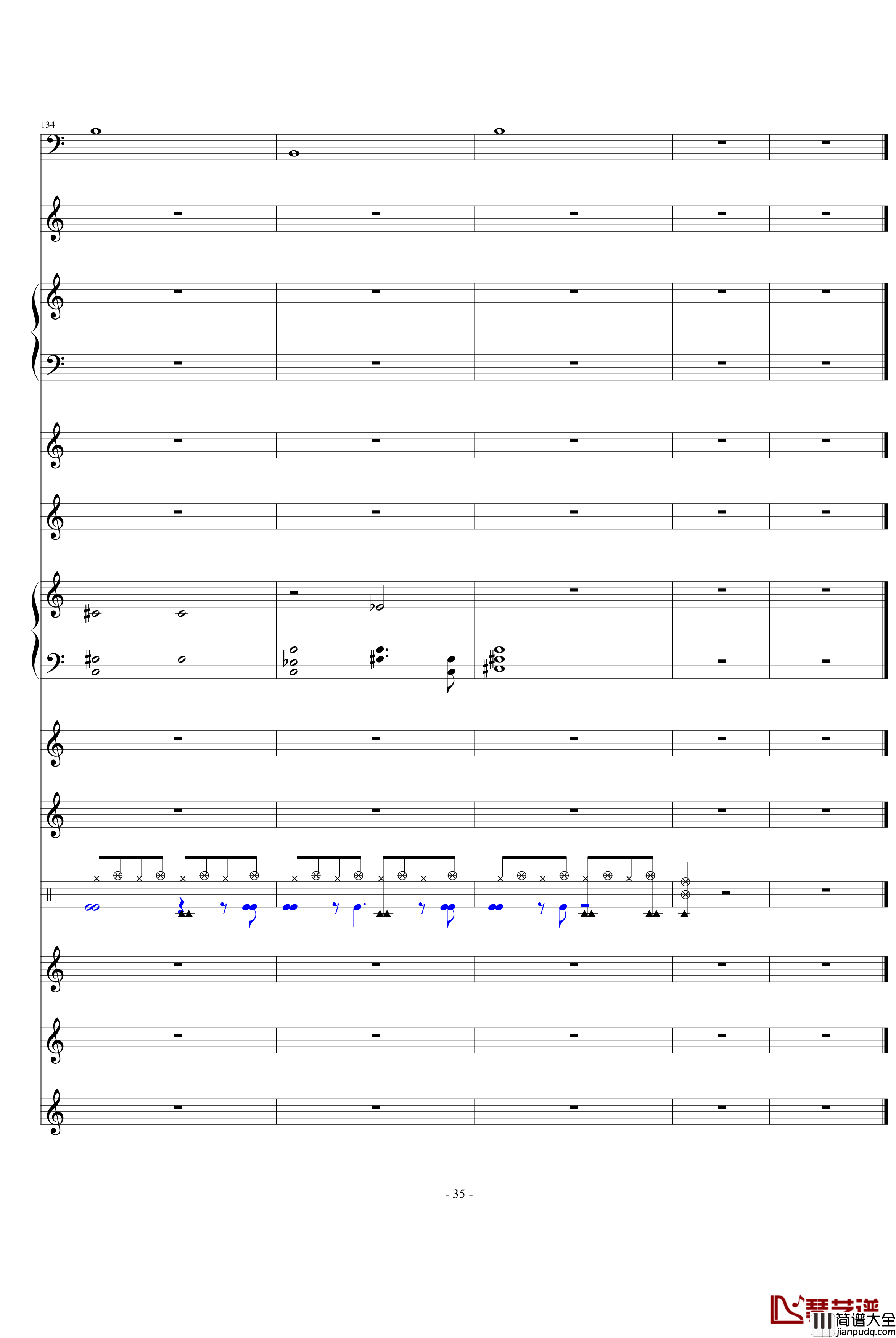 发如雪钢琴谱_总谱_周杰伦