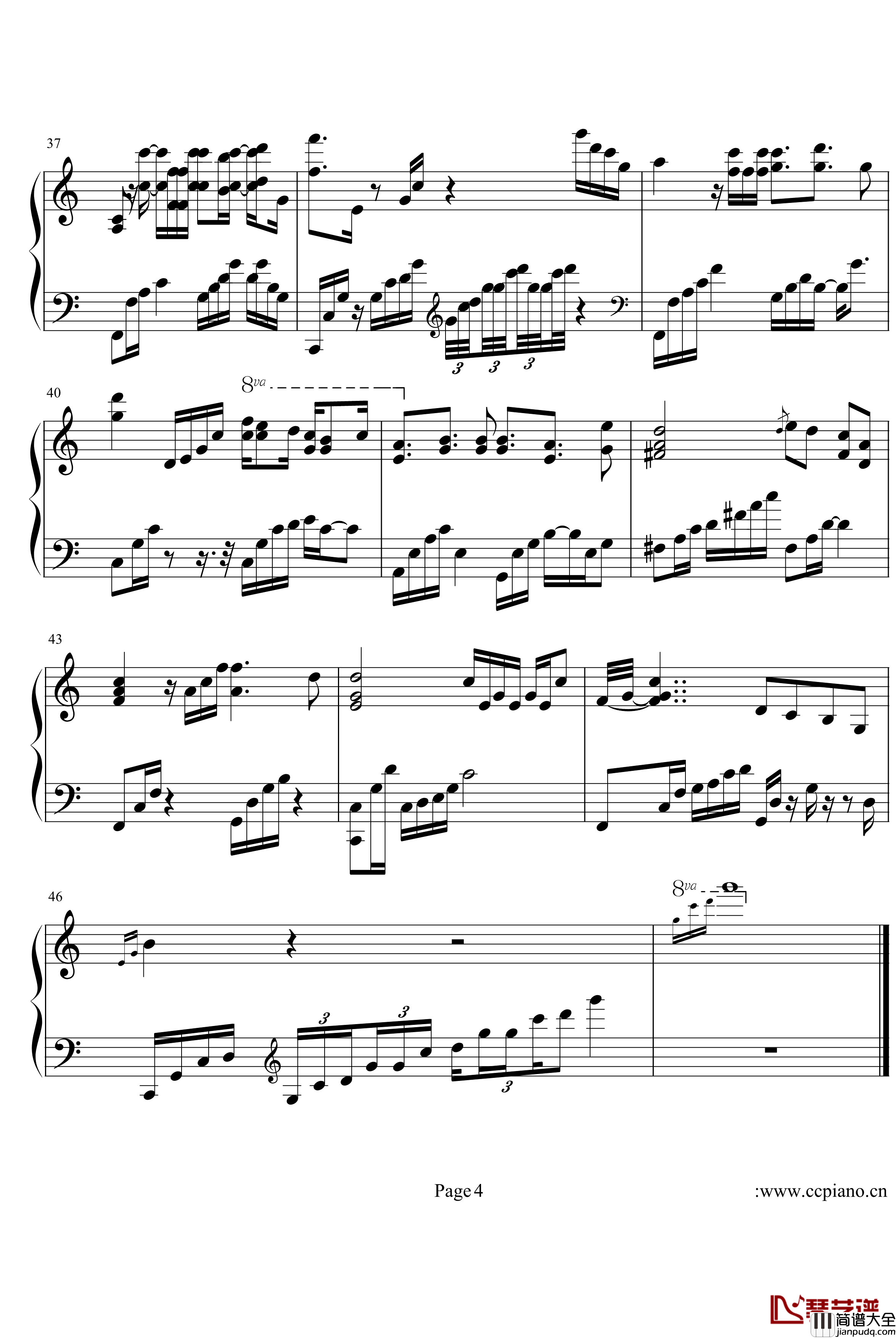 保护色钢琴谱_影视