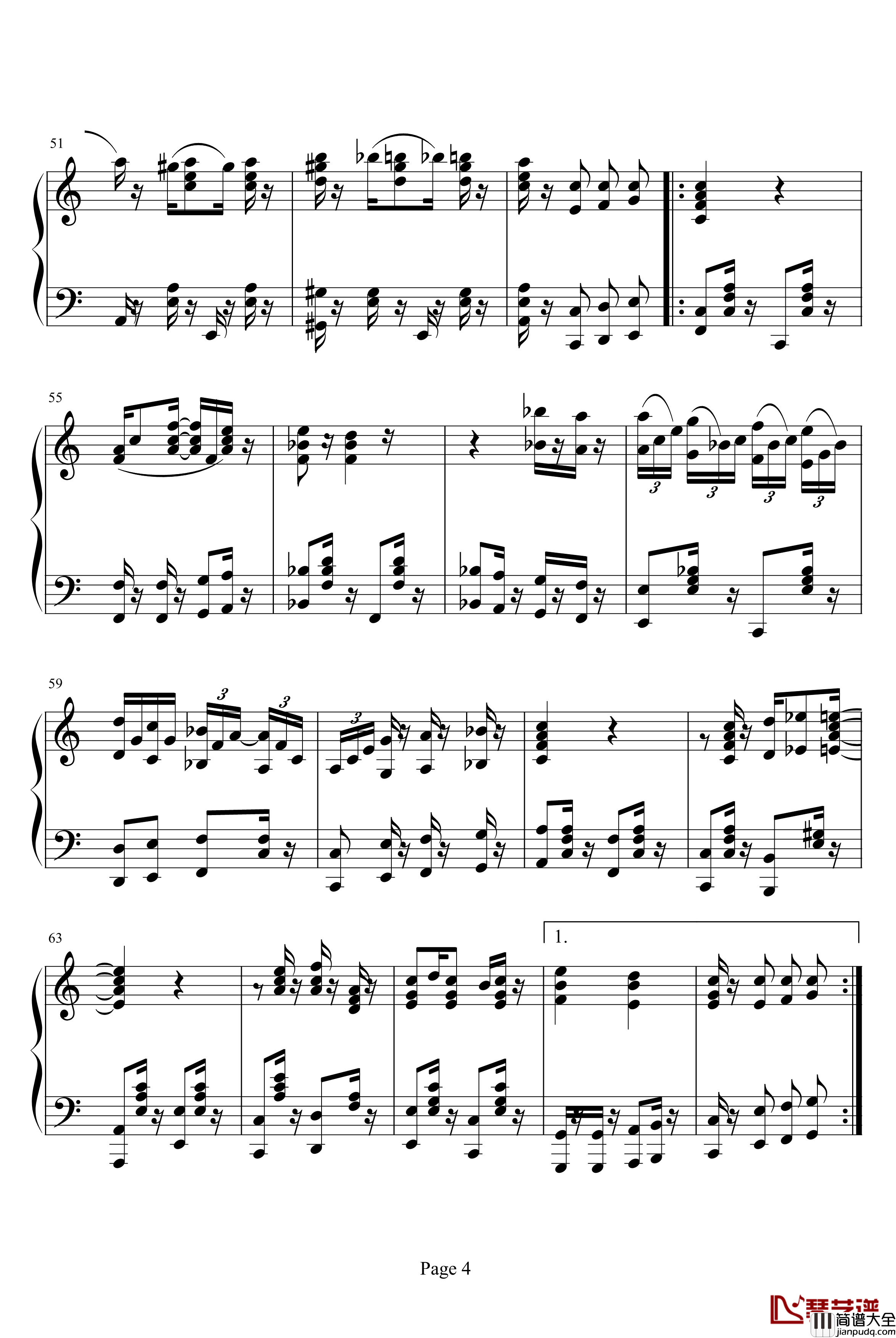 致爱丽丝钢琴谱_新版_未知分类