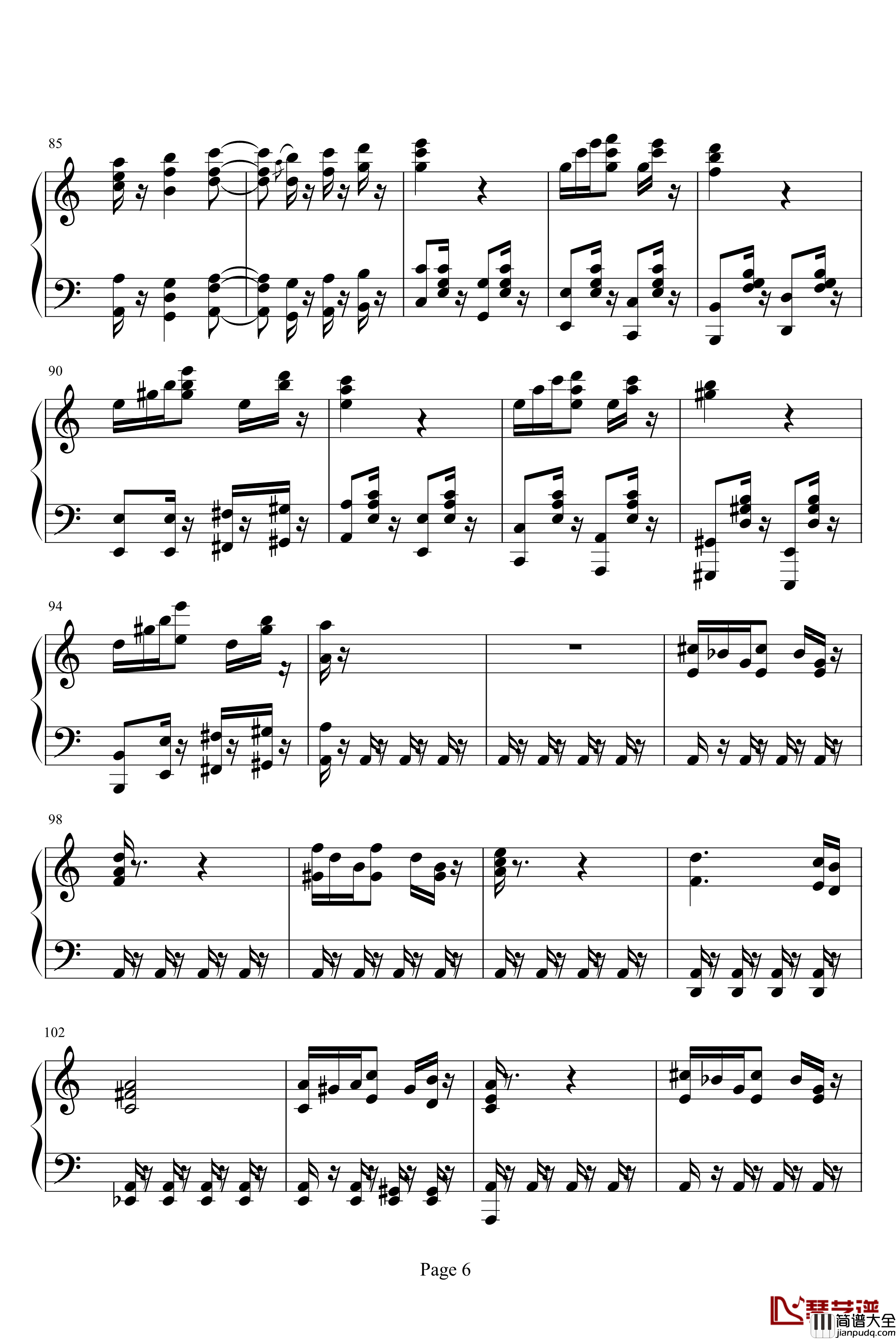 致爱丽丝钢琴谱_新版_未知分类