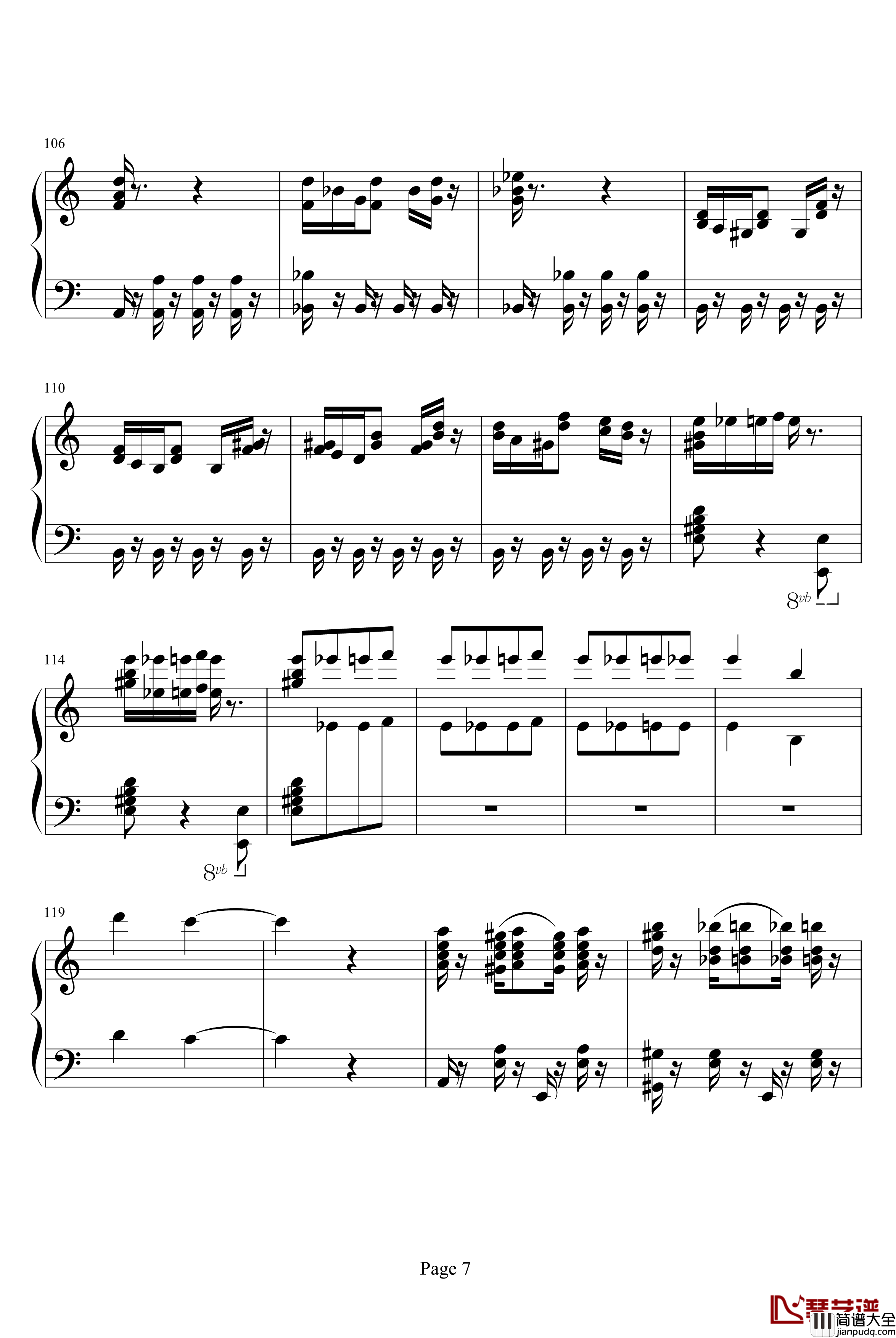 致爱丽丝钢琴谱_新版_未知分类