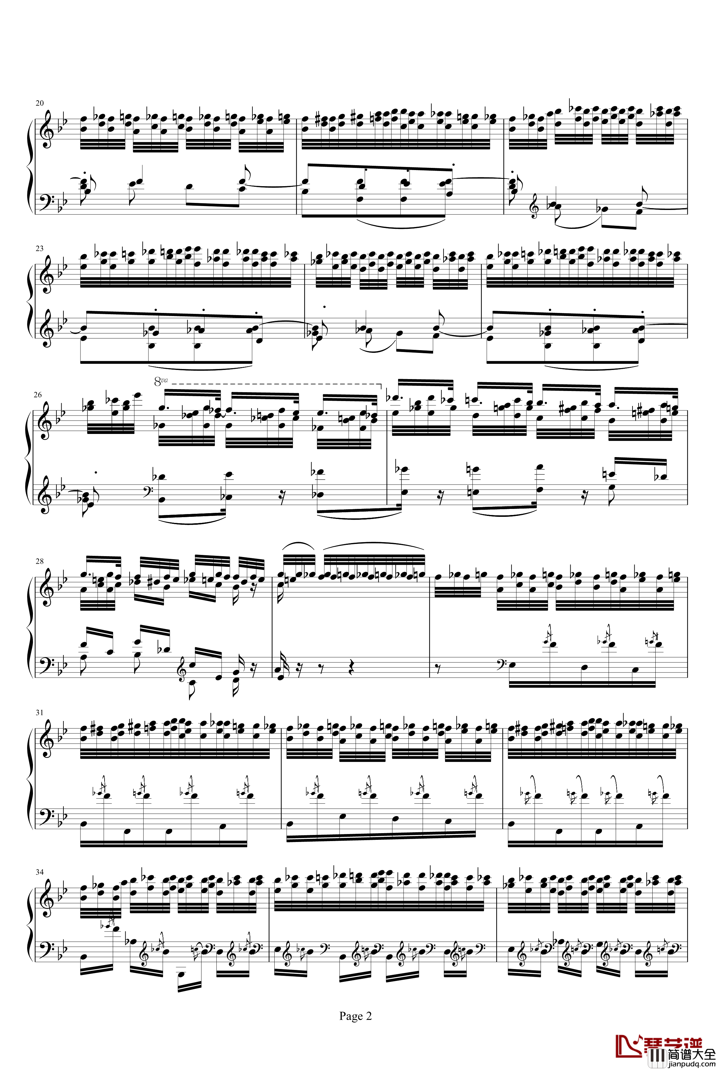 鬼火钢琴谱_李斯特_超凡练习曲