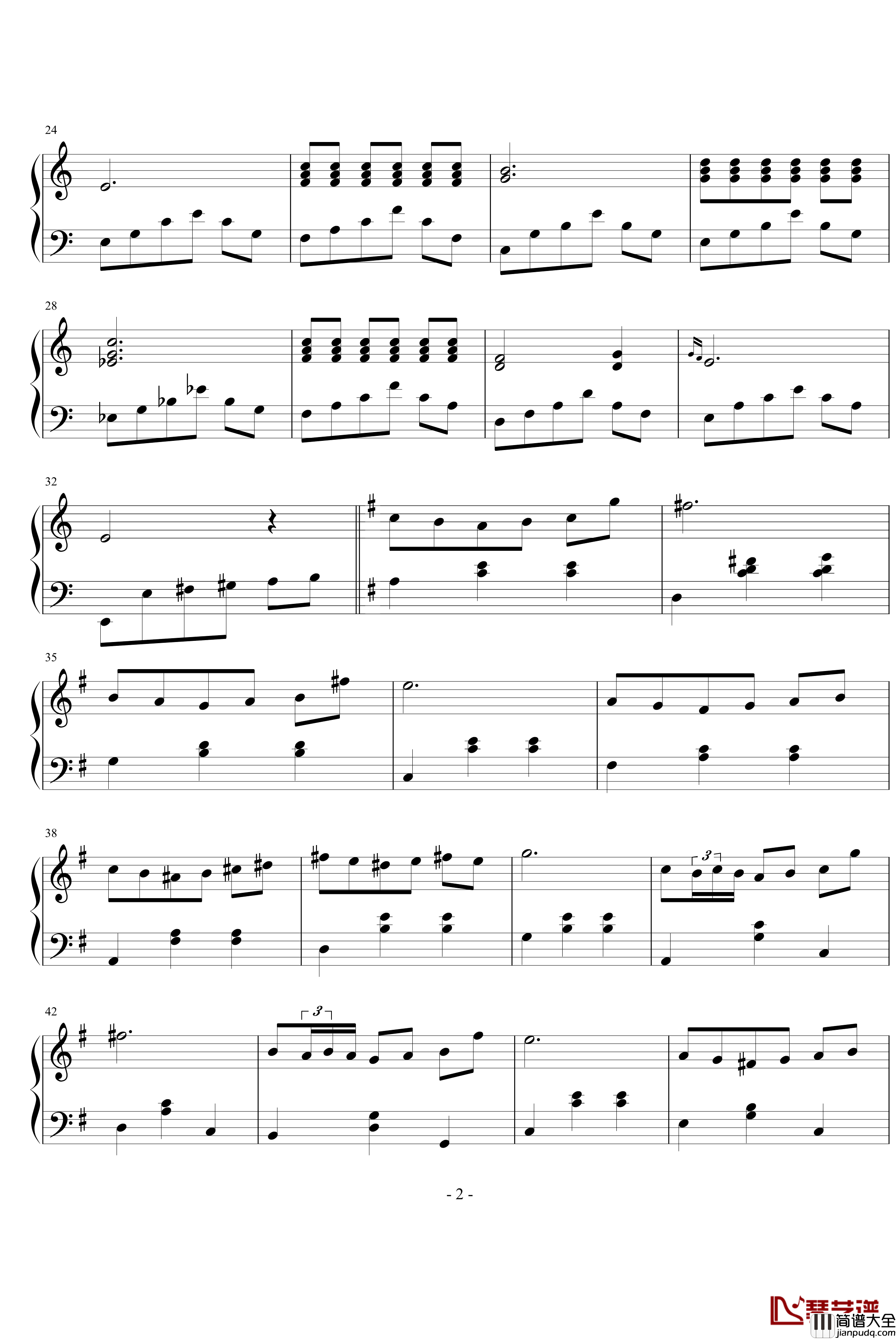 白色恋人钢琴谱_贝莎拉版_冬季恋歌