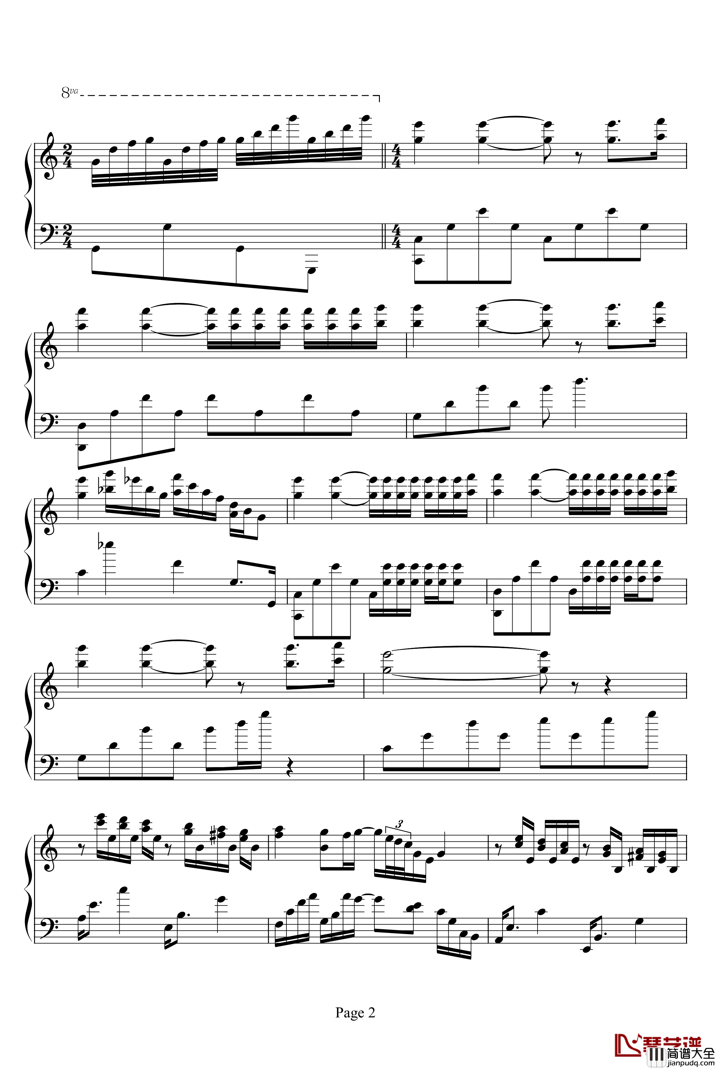 水边的阿狄丽娜钢琴谱_钢琴版_克莱德曼