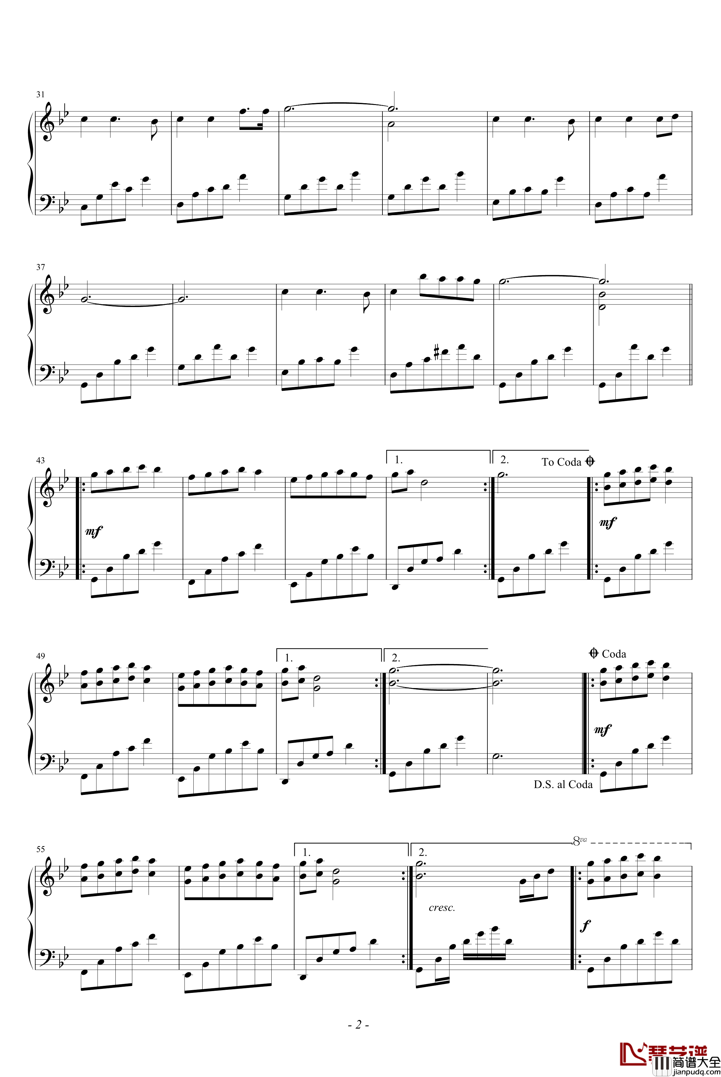 重返故里钢琴谱_孟庭苇