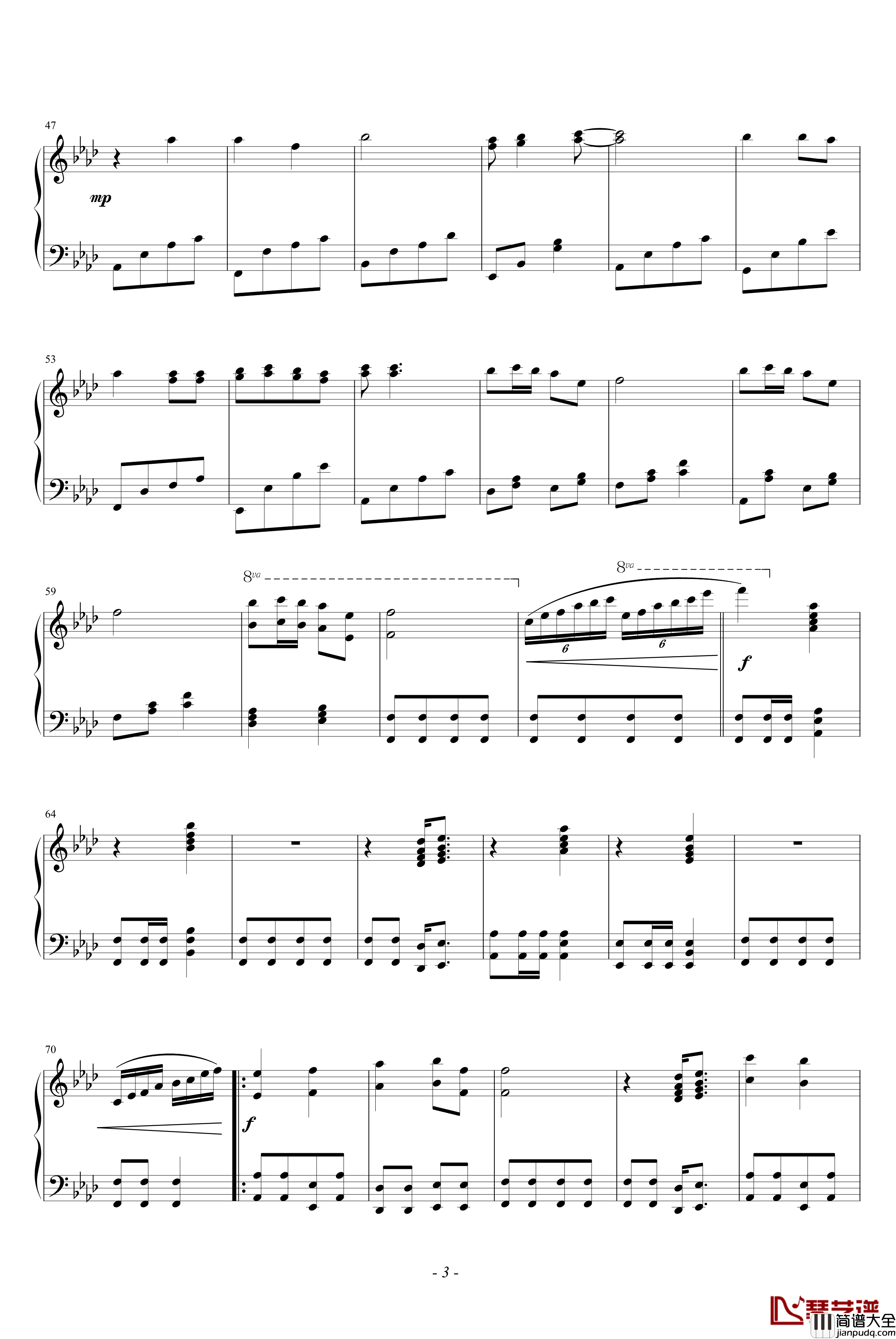 千年等一回钢琴谱_高胜美