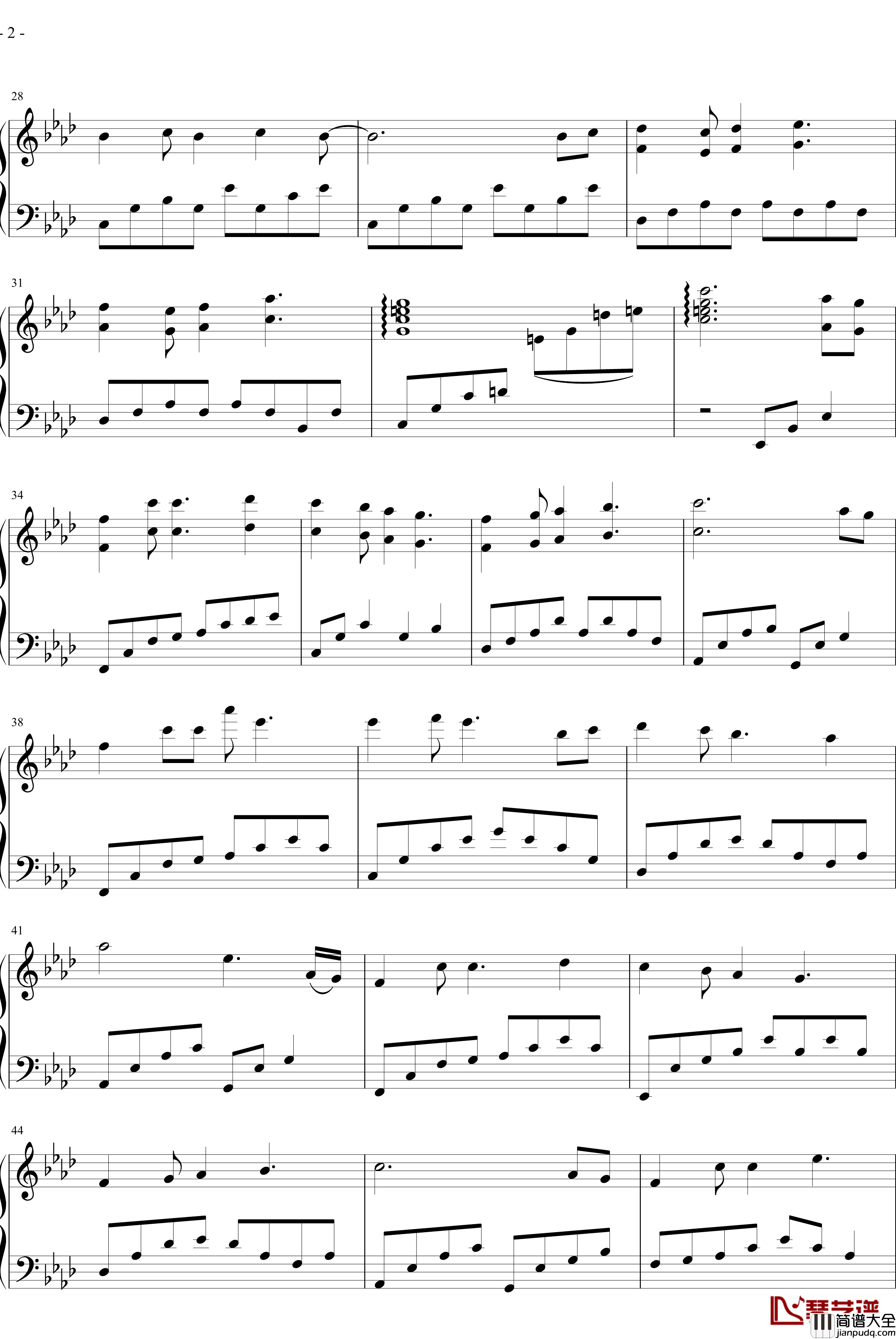 我们的纪念钢琴谱_原调版_吴寅飞