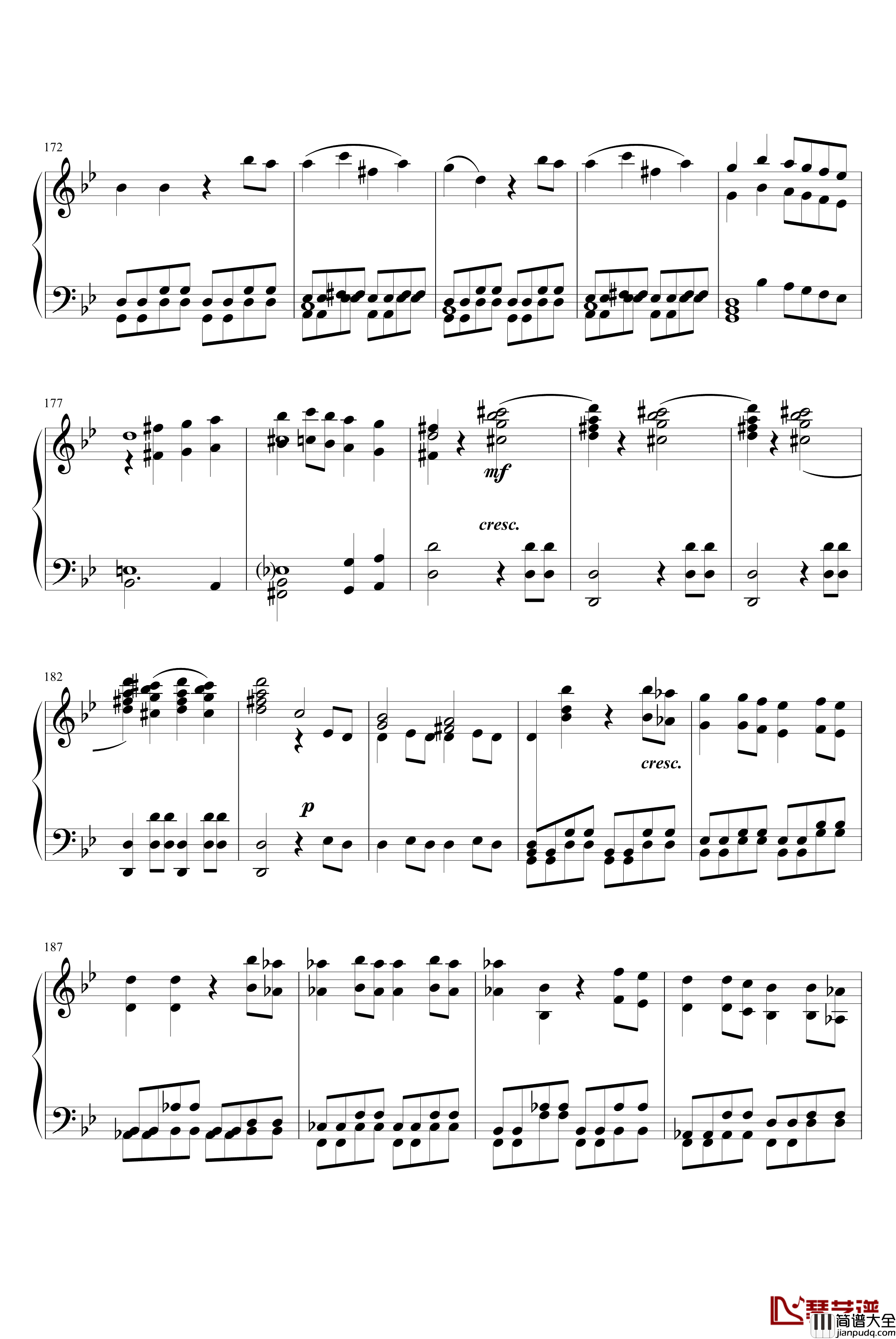 第四十号交响曲钢琴谱_第一乐章_莫扎特