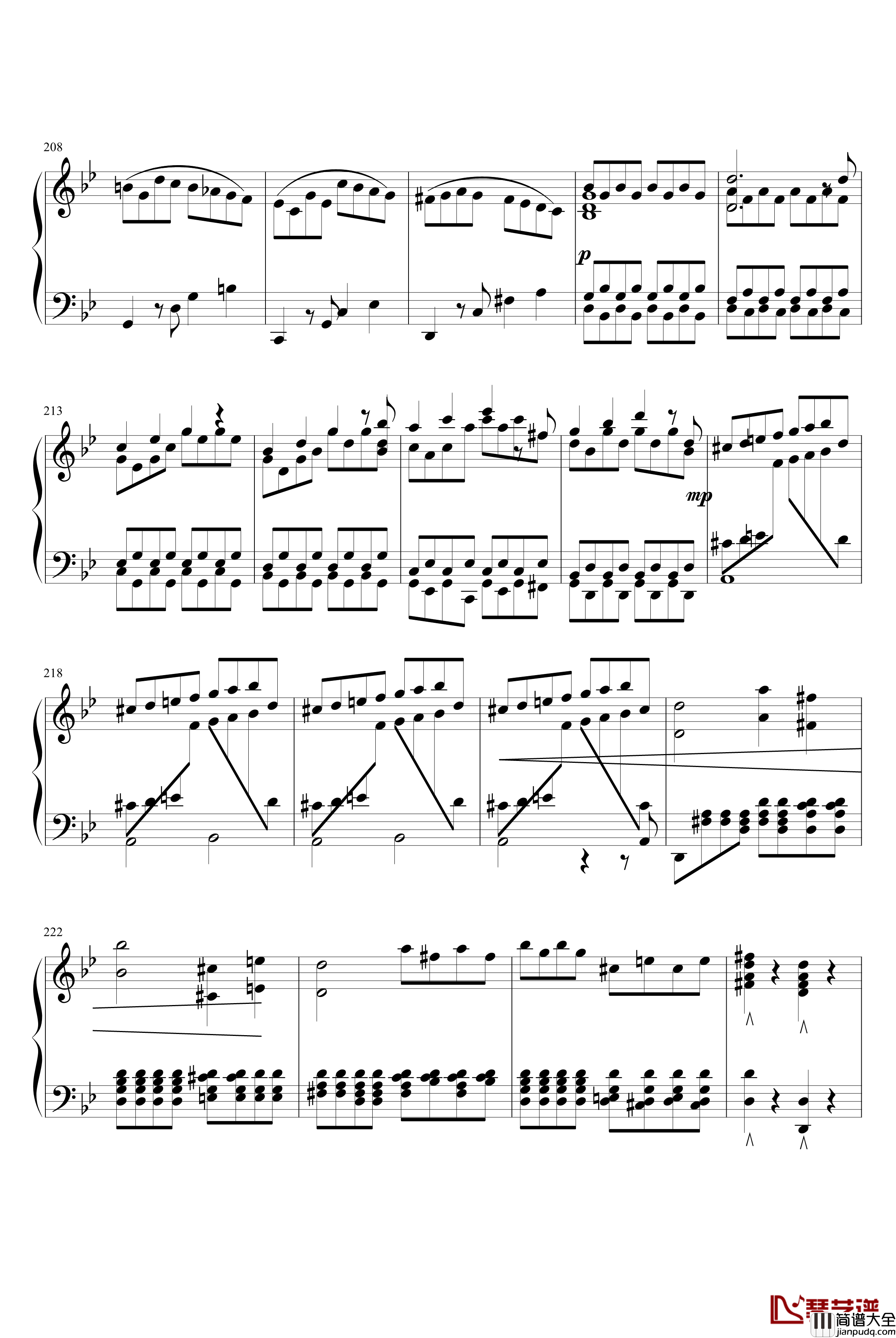 第四十号交响曲钢琴谱_第一乐章_莫扎特