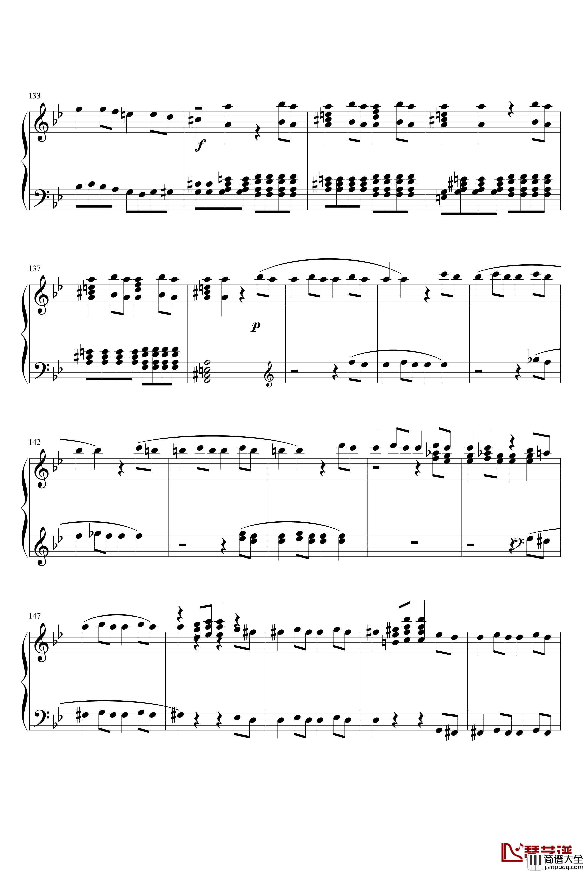 第四十号交响曲钢琴谱_第一乐章_莫扎特