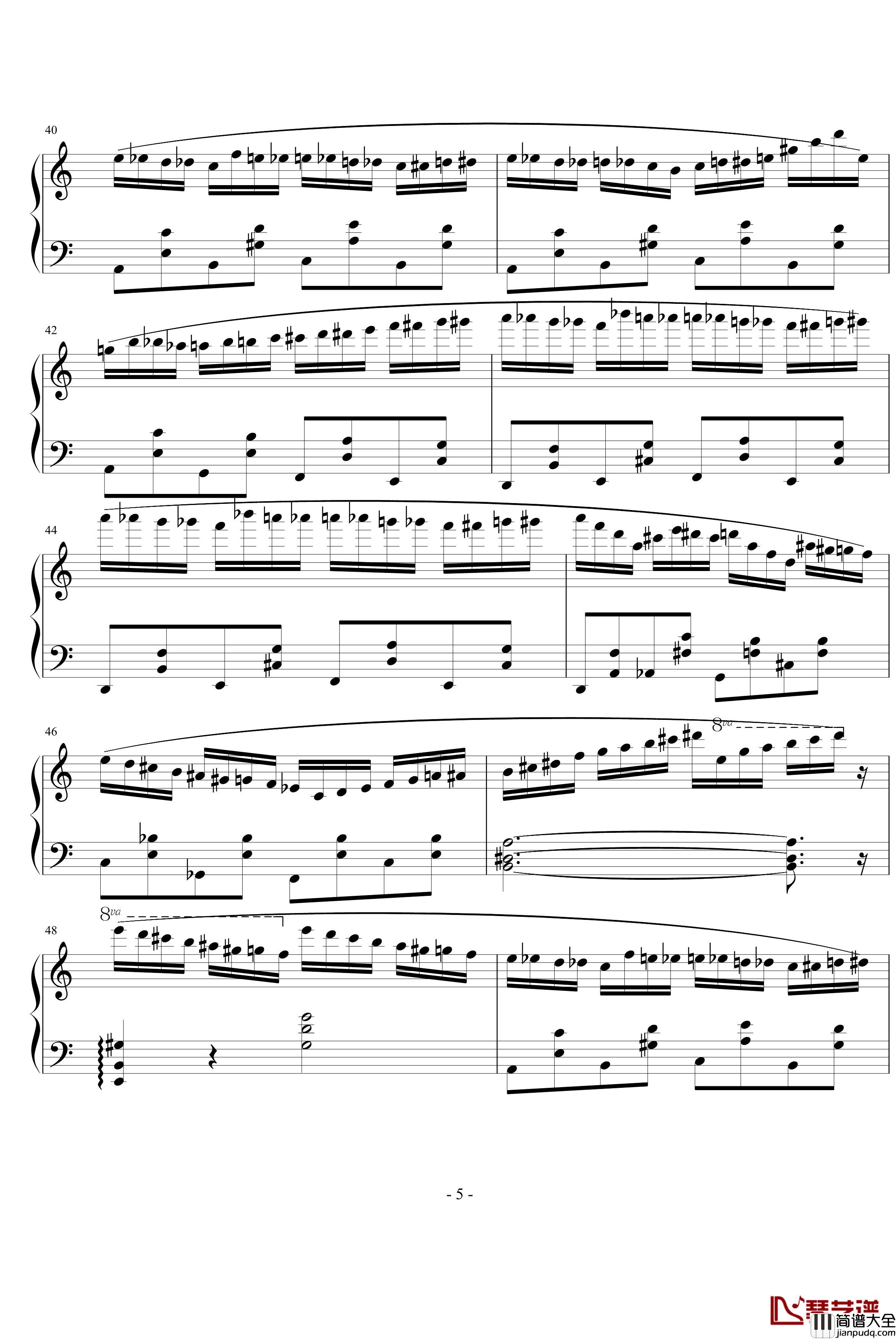 野蜂飞舞钢琴谱_爵士版_里姆斯基_柯萨科夫