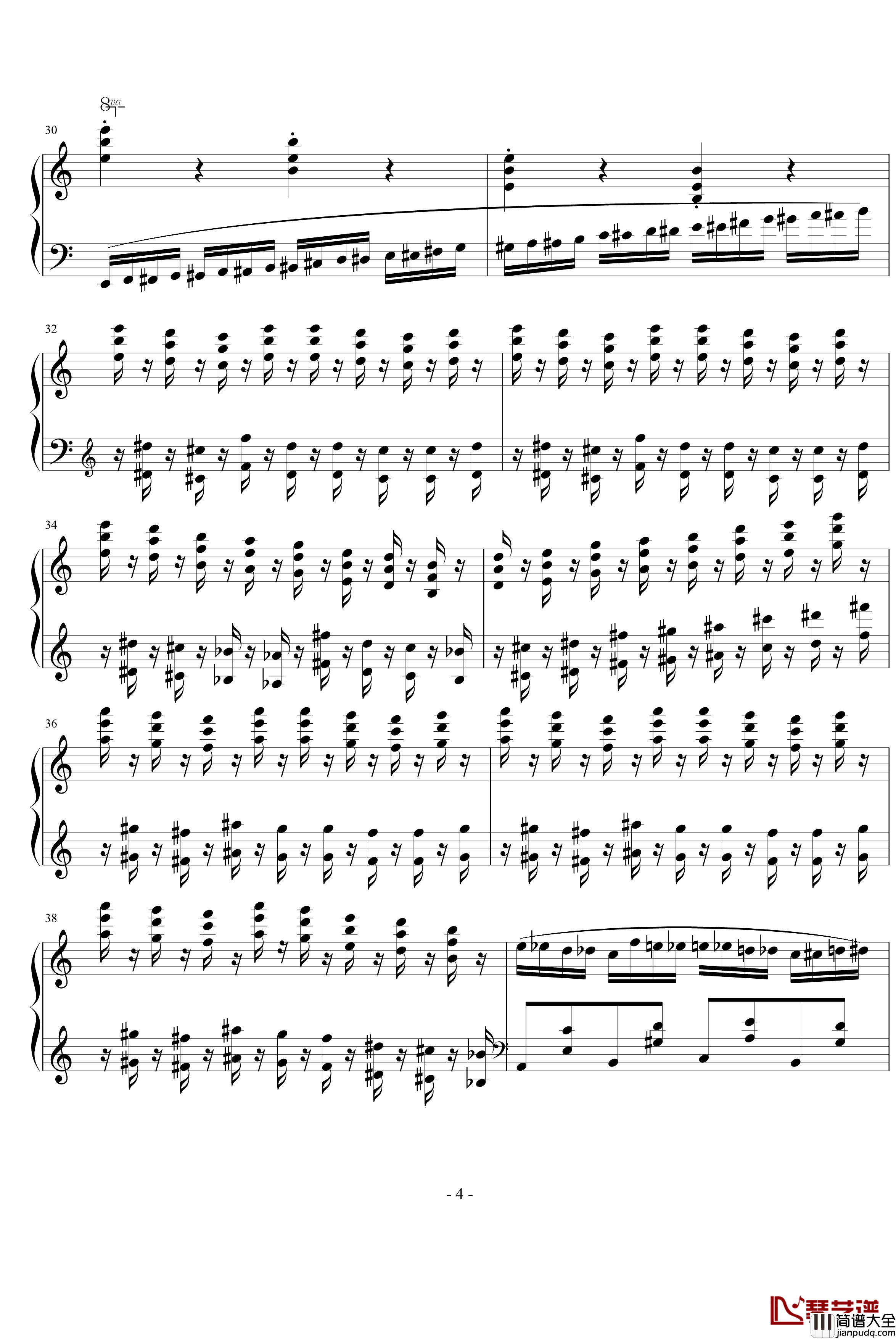 野蜂飞舞钢琴谱_爵士版_里姆斯基_柯萨科夫