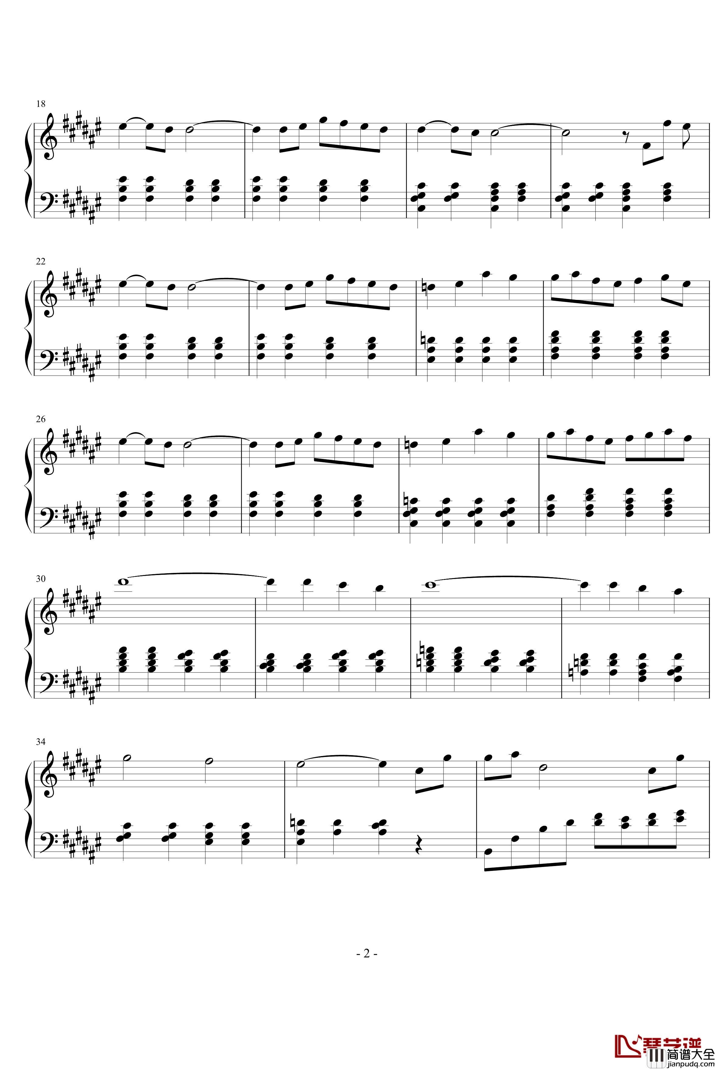 在天空中闪亮钢琴谱_动漫影视