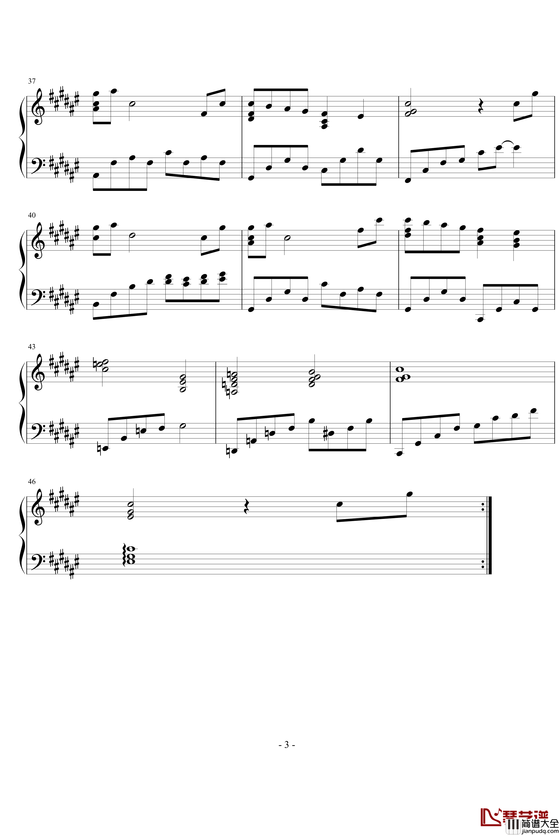 在天空中闪亮钢琴谱_动漫影视