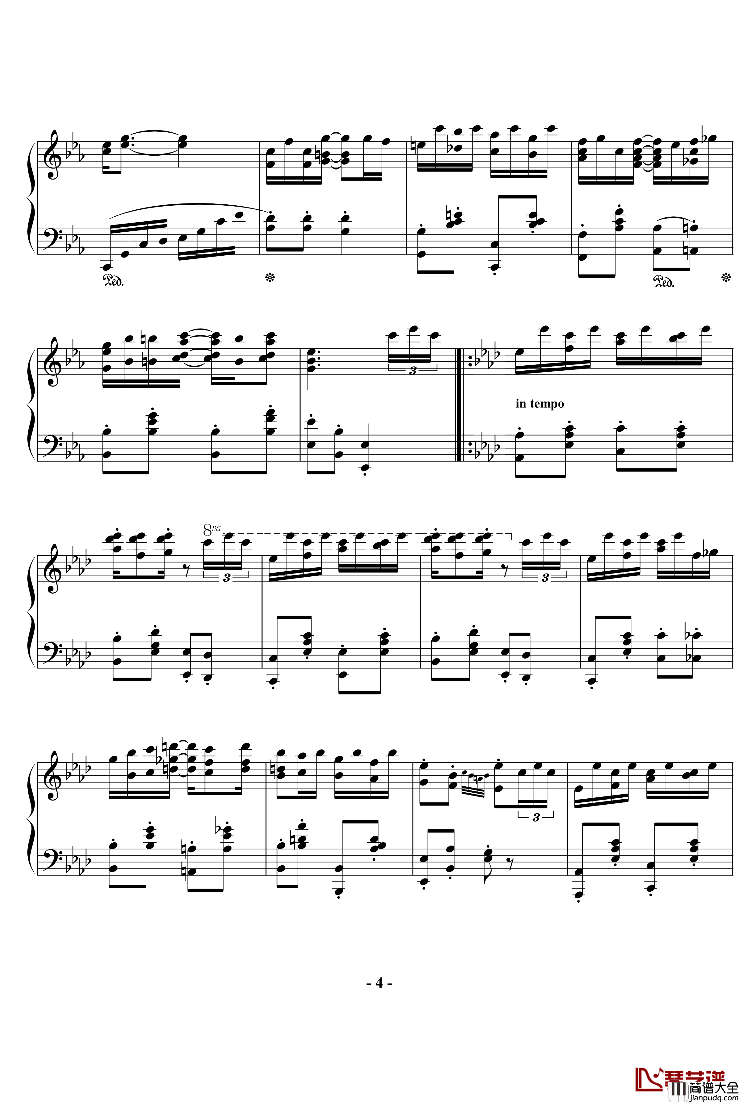 一首经典的爵士钢琴谱_欧美经典