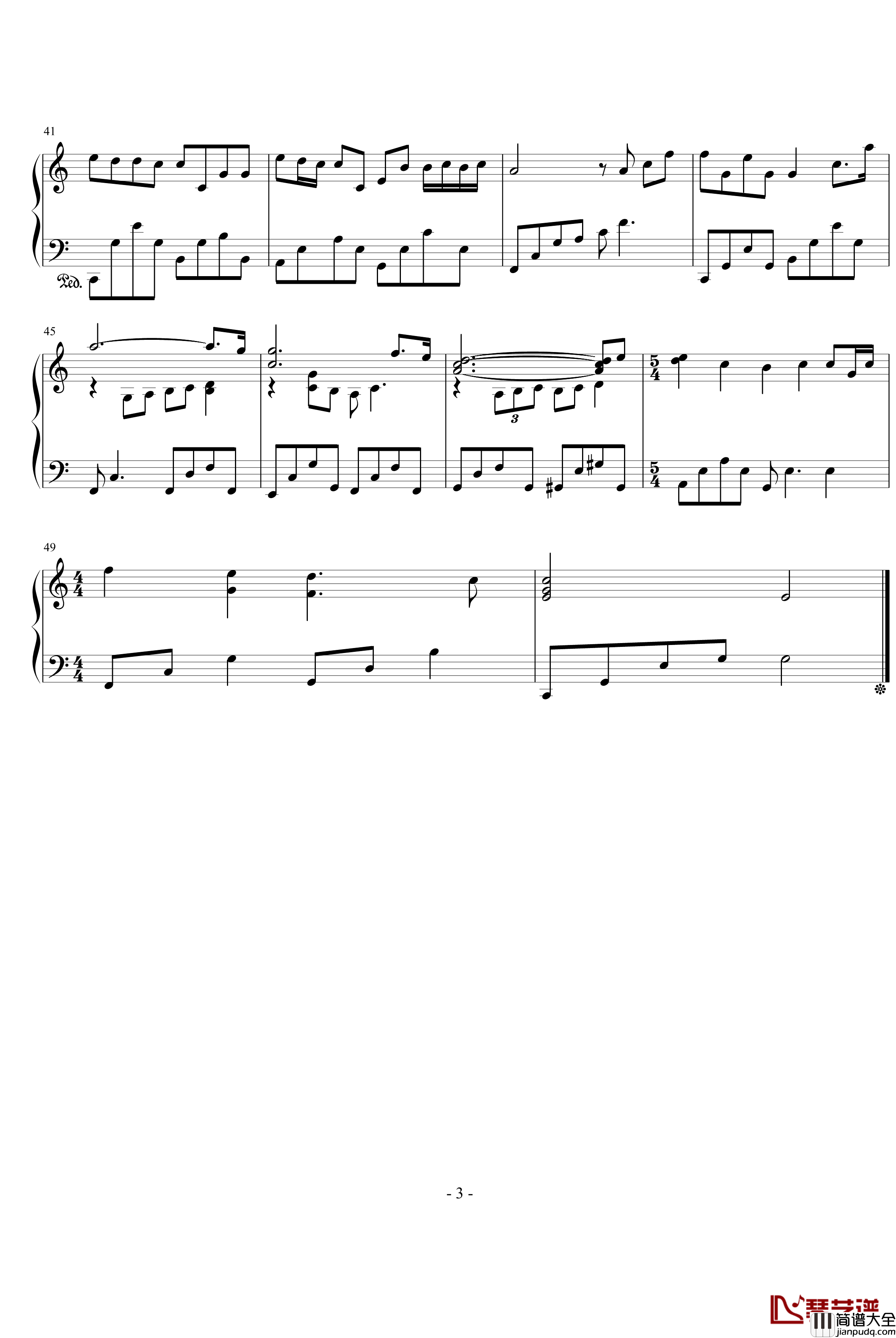 Gabriel钢琴谱_Yiruma