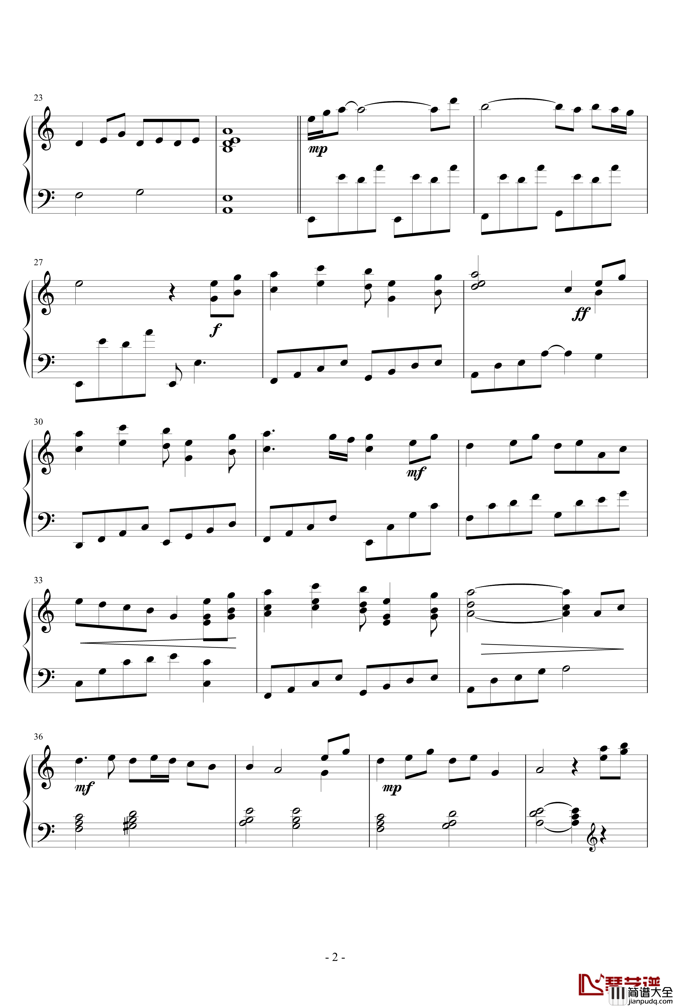 幽灵公主钢琴谱_Tabidachi_久石让