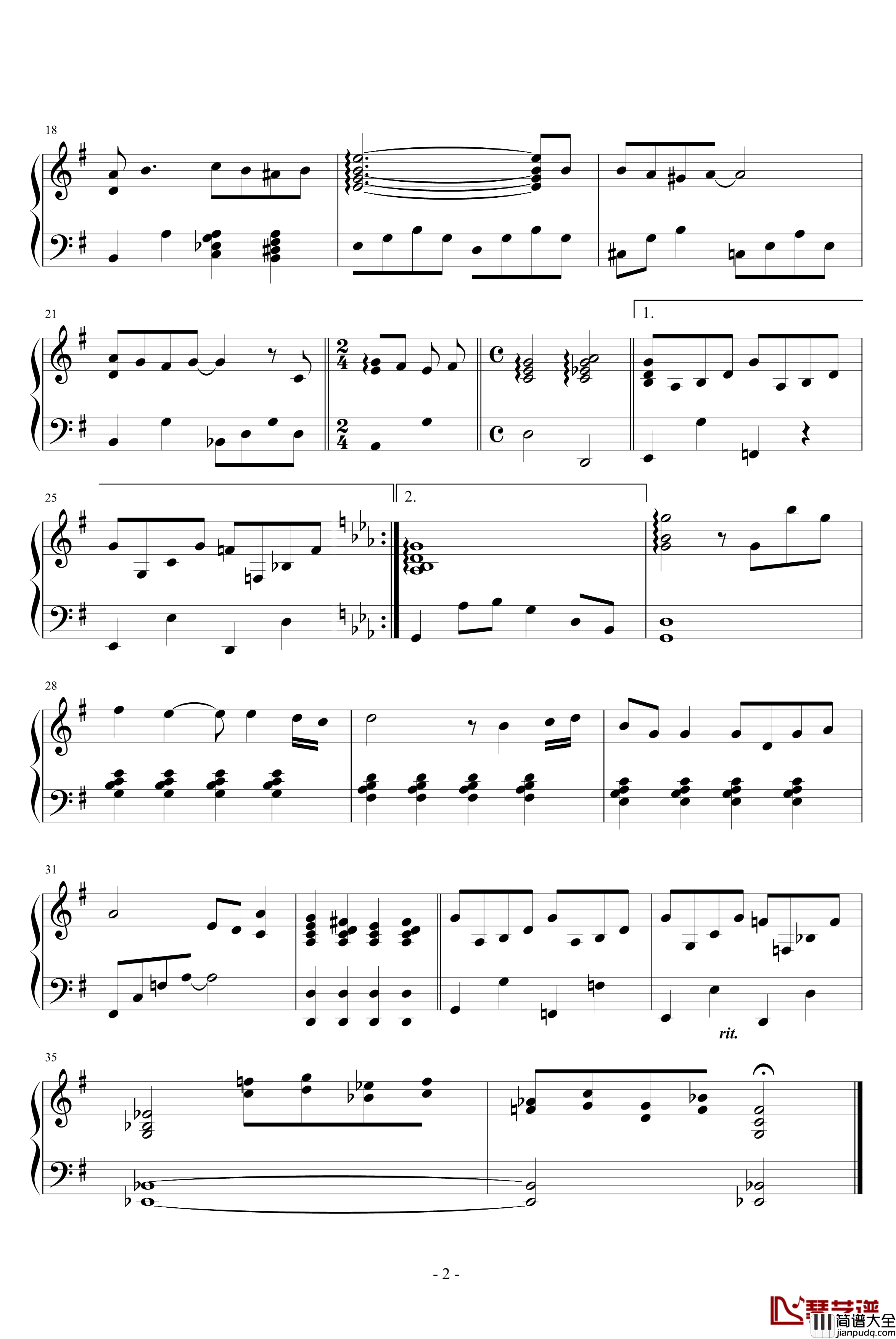 angel_springs钢琴谱_久石让