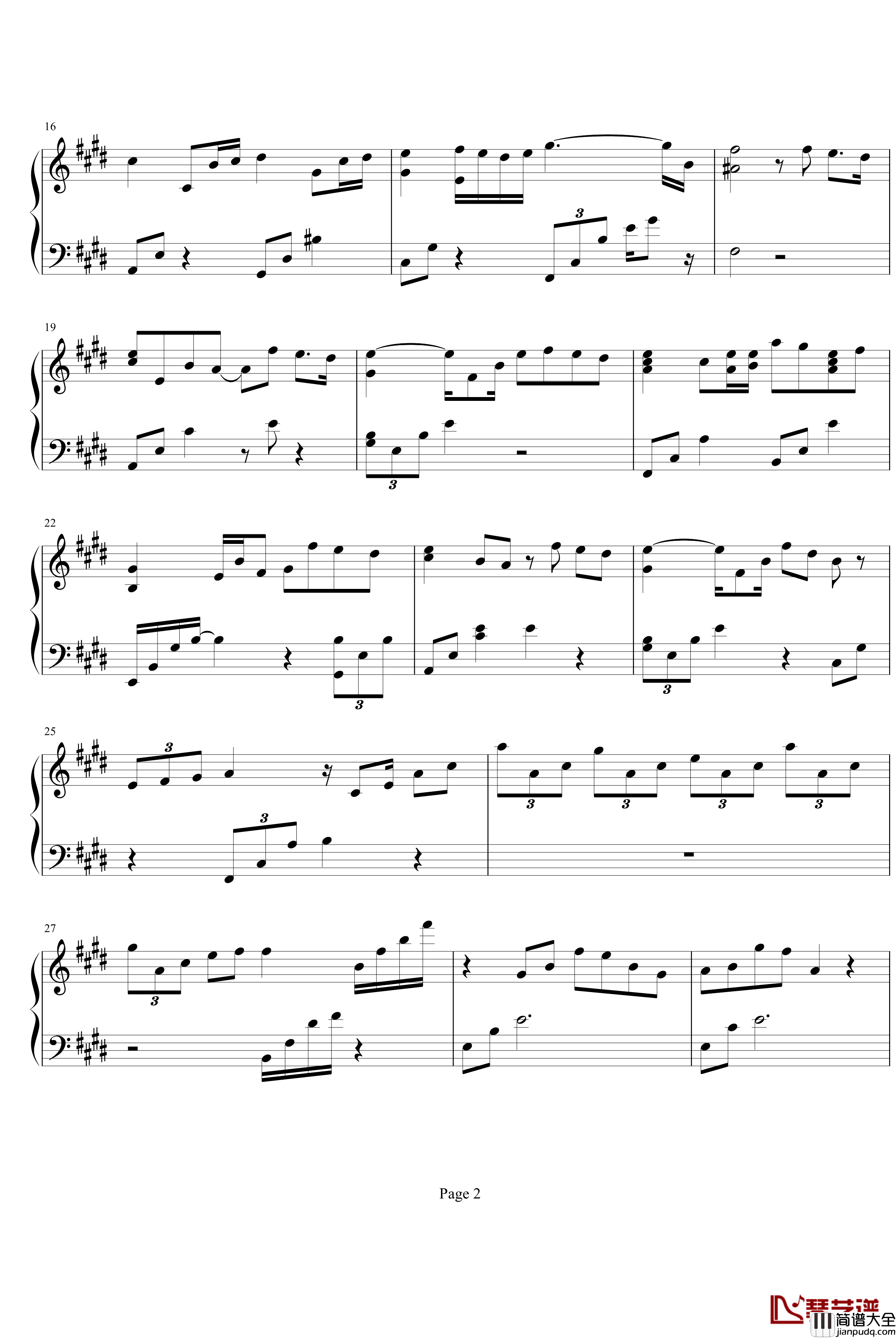 Her_Most_Beautiful_Smile钢琴谱_浪客剑心_维新志士への镇魂歌OST_动漫影视