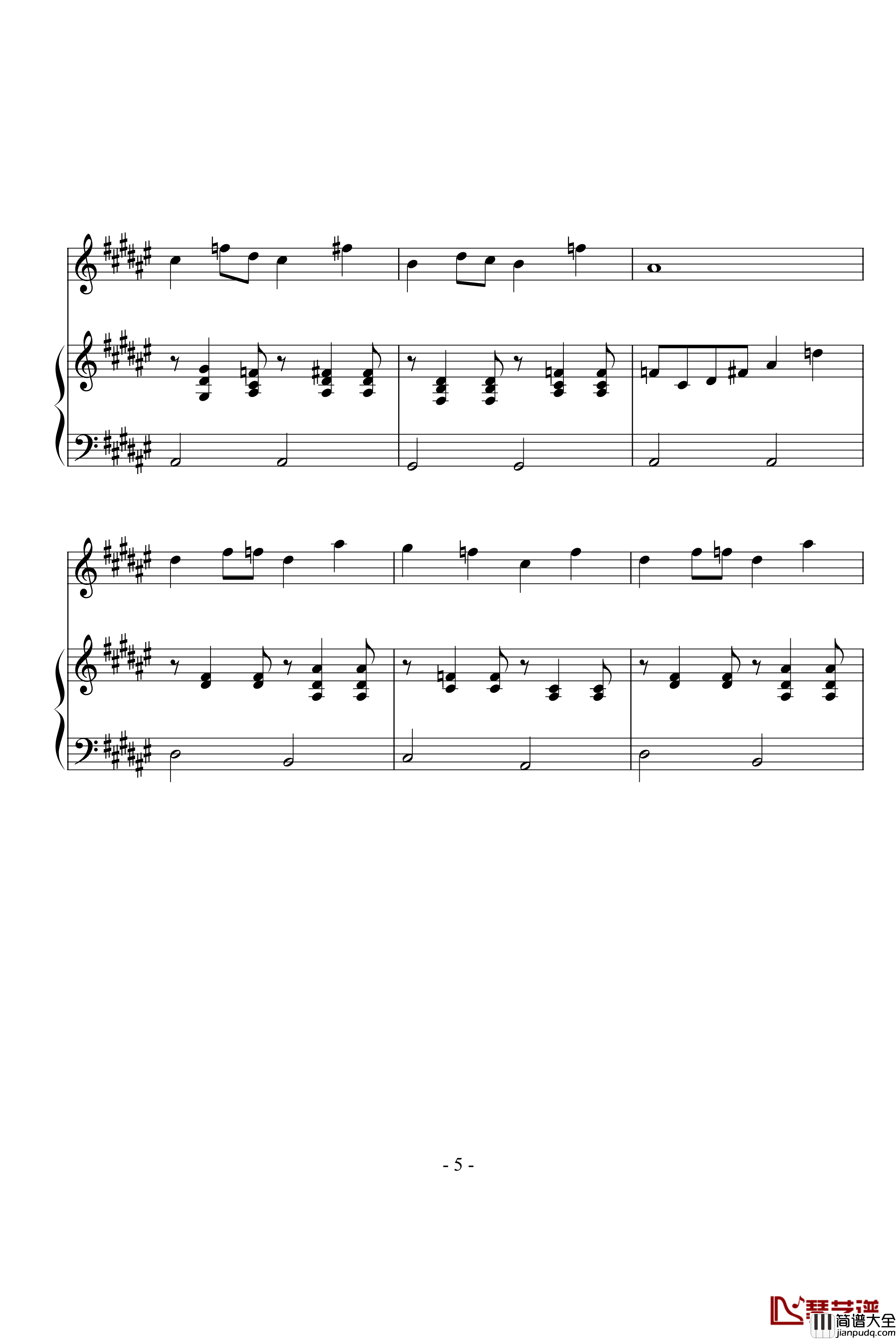 四月钢琴谱_林海