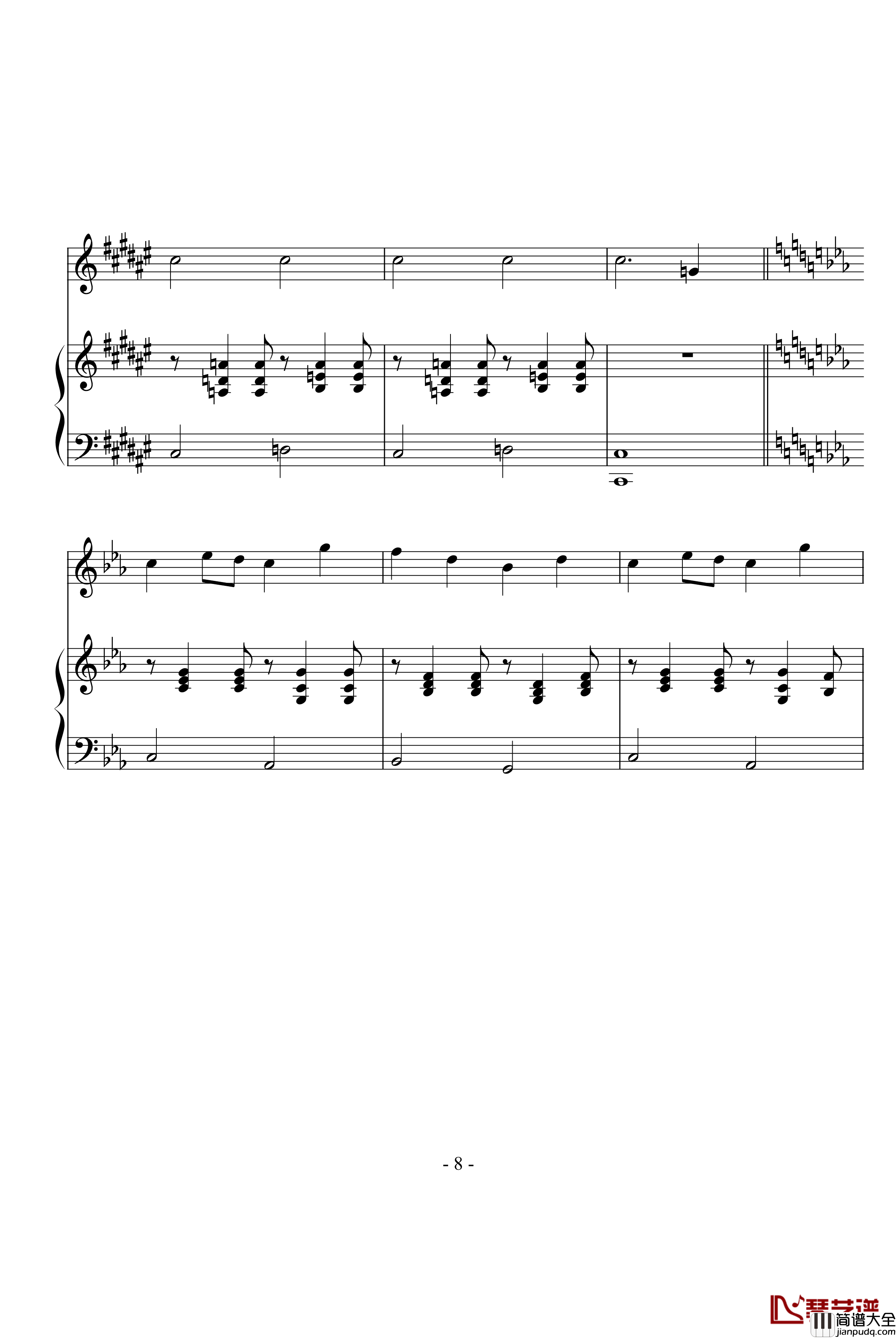 四月钢琴谱_林海