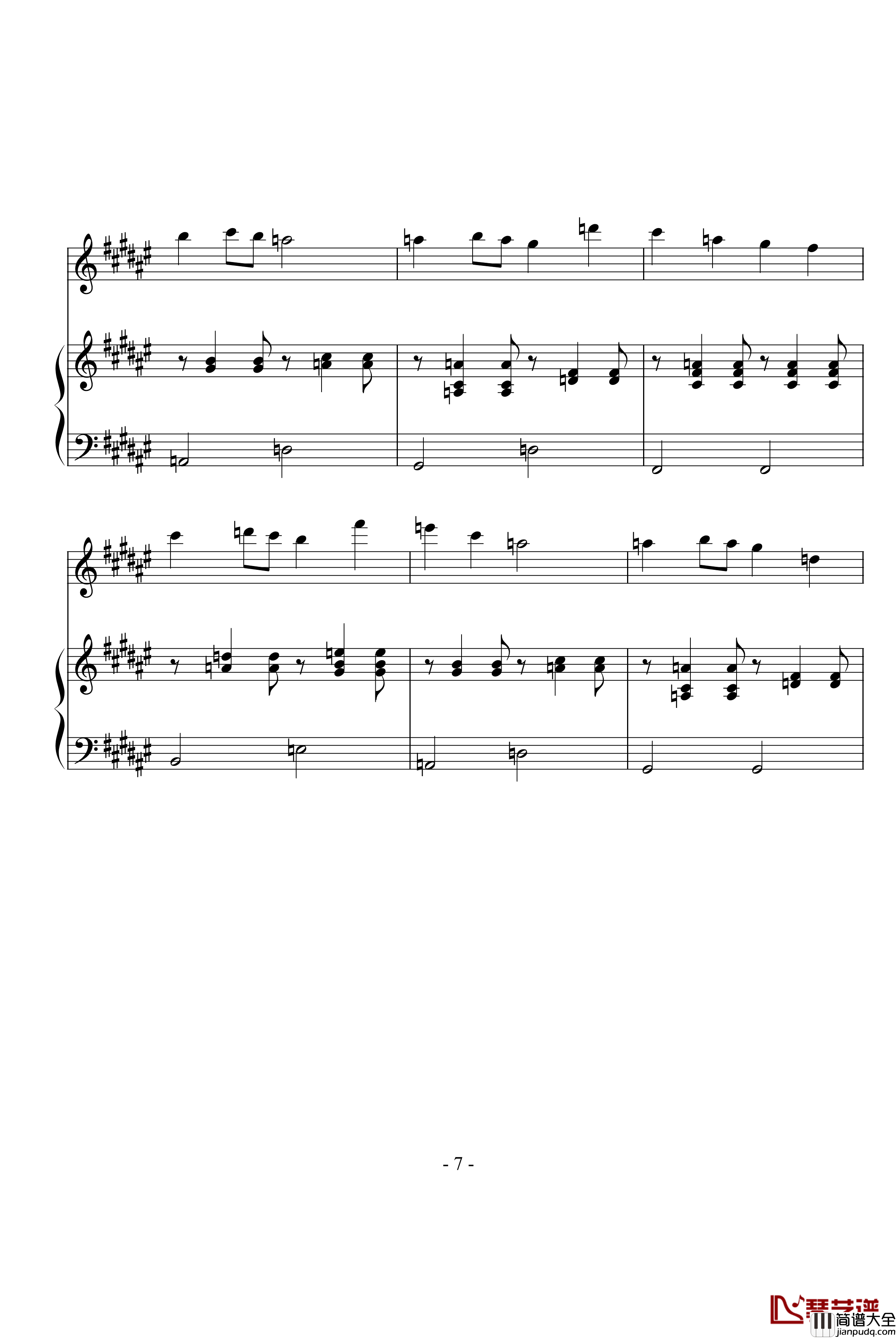 四月钢琴谱_林海