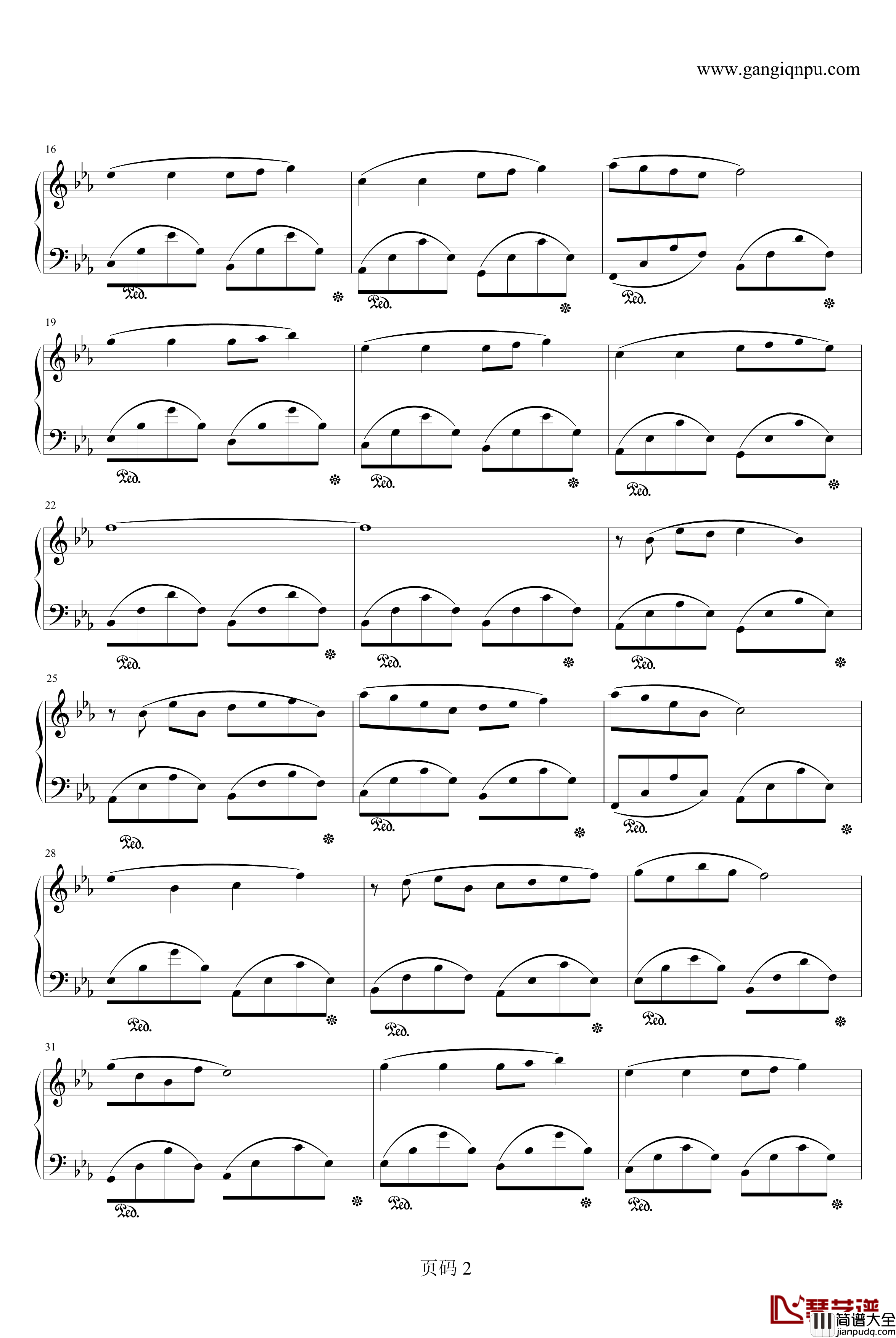 山溪钢琴谱_mountian_Stream_班得瑞_Bandari