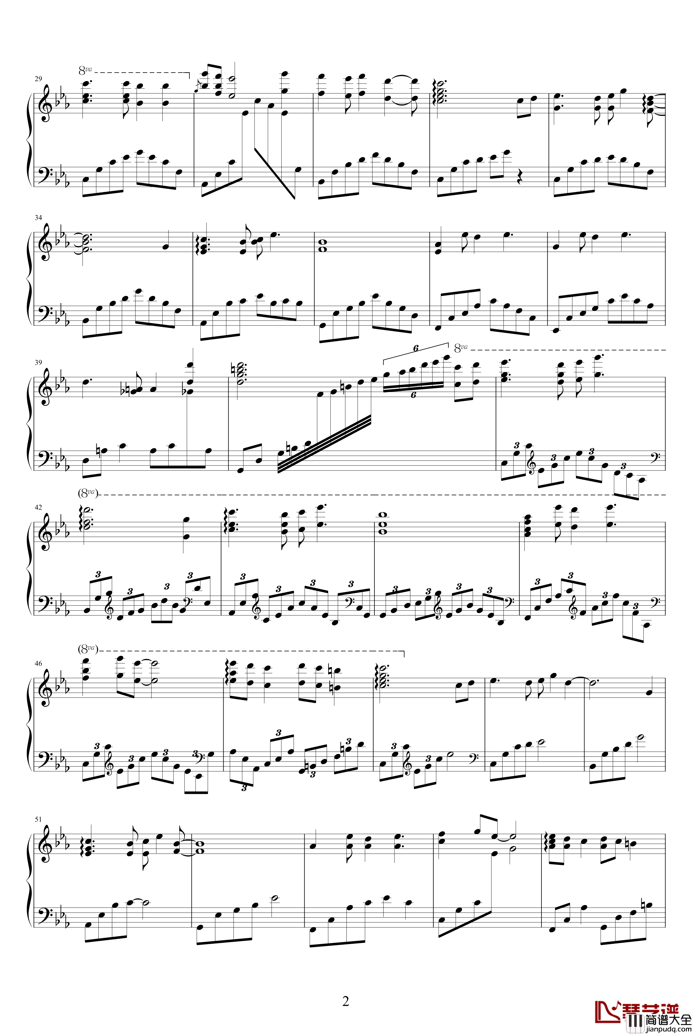 天空之城钢琴谱_华丽演奏版_动漫影视