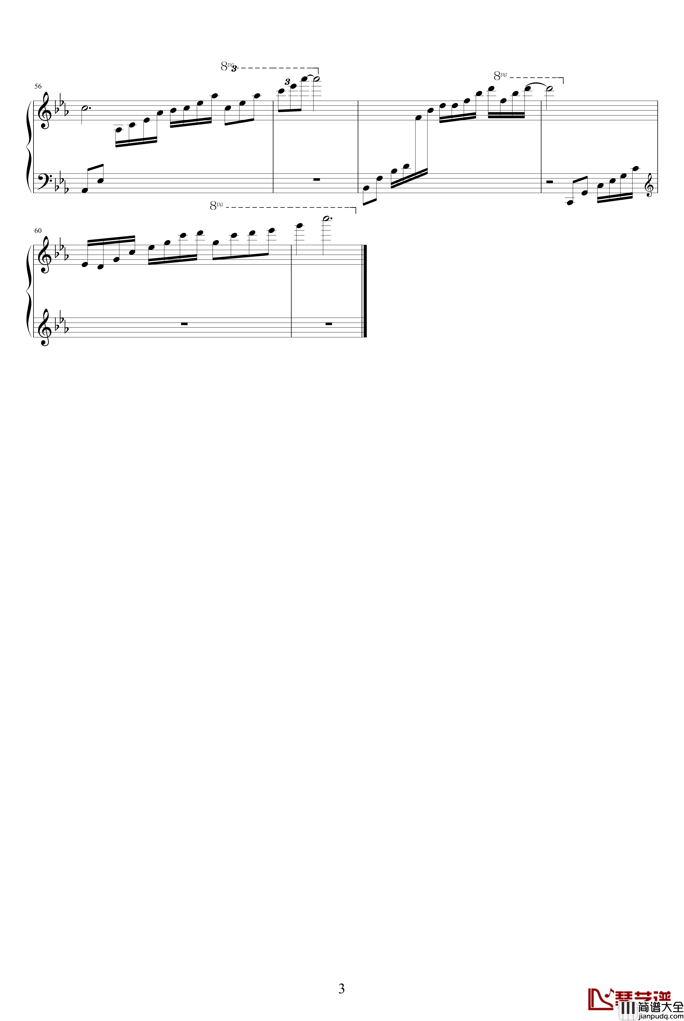 天空之城钢琴谱_华丽演奏版_动漫影视