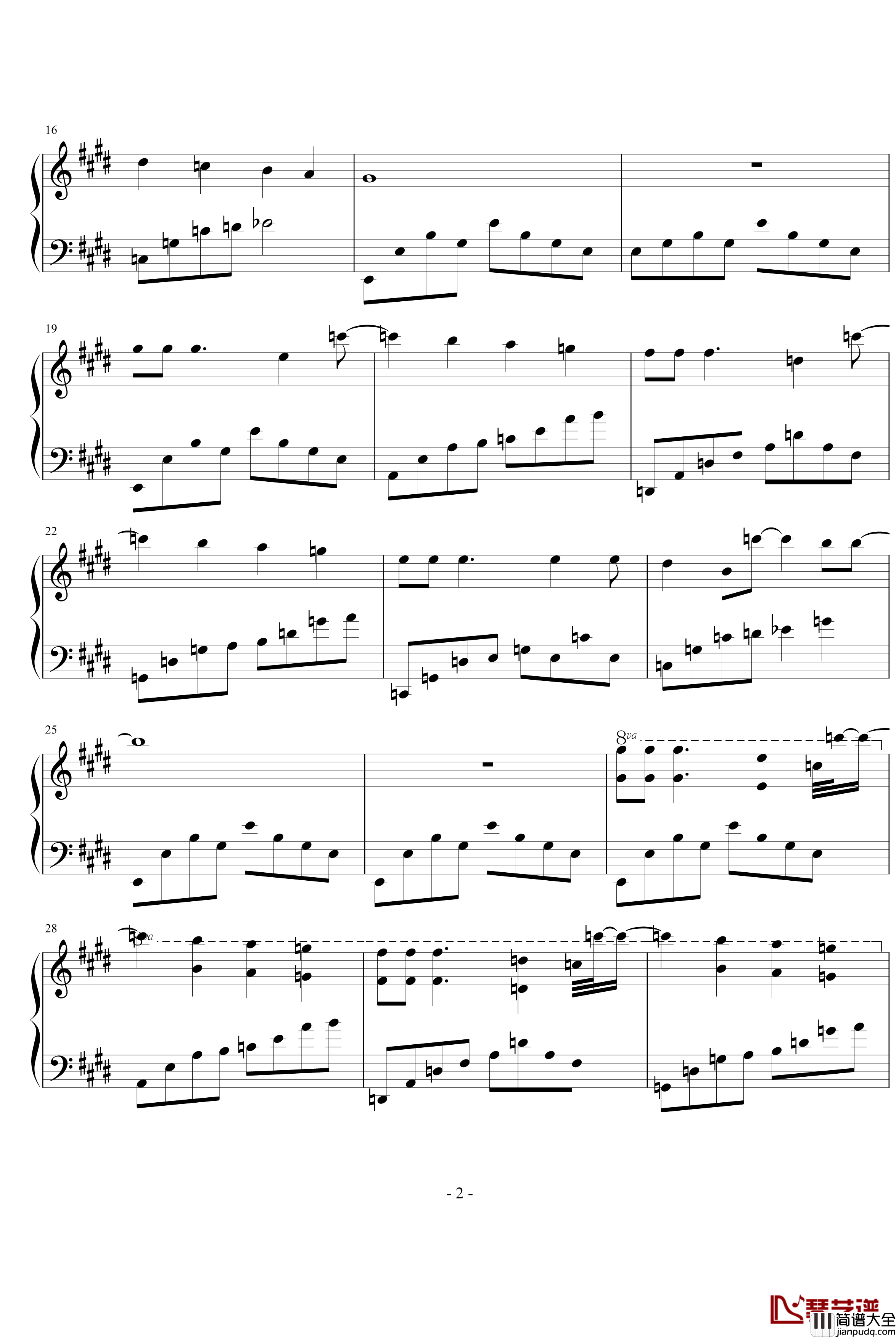 Uintended钢琴谱_欧美经典_最经典的英文曲