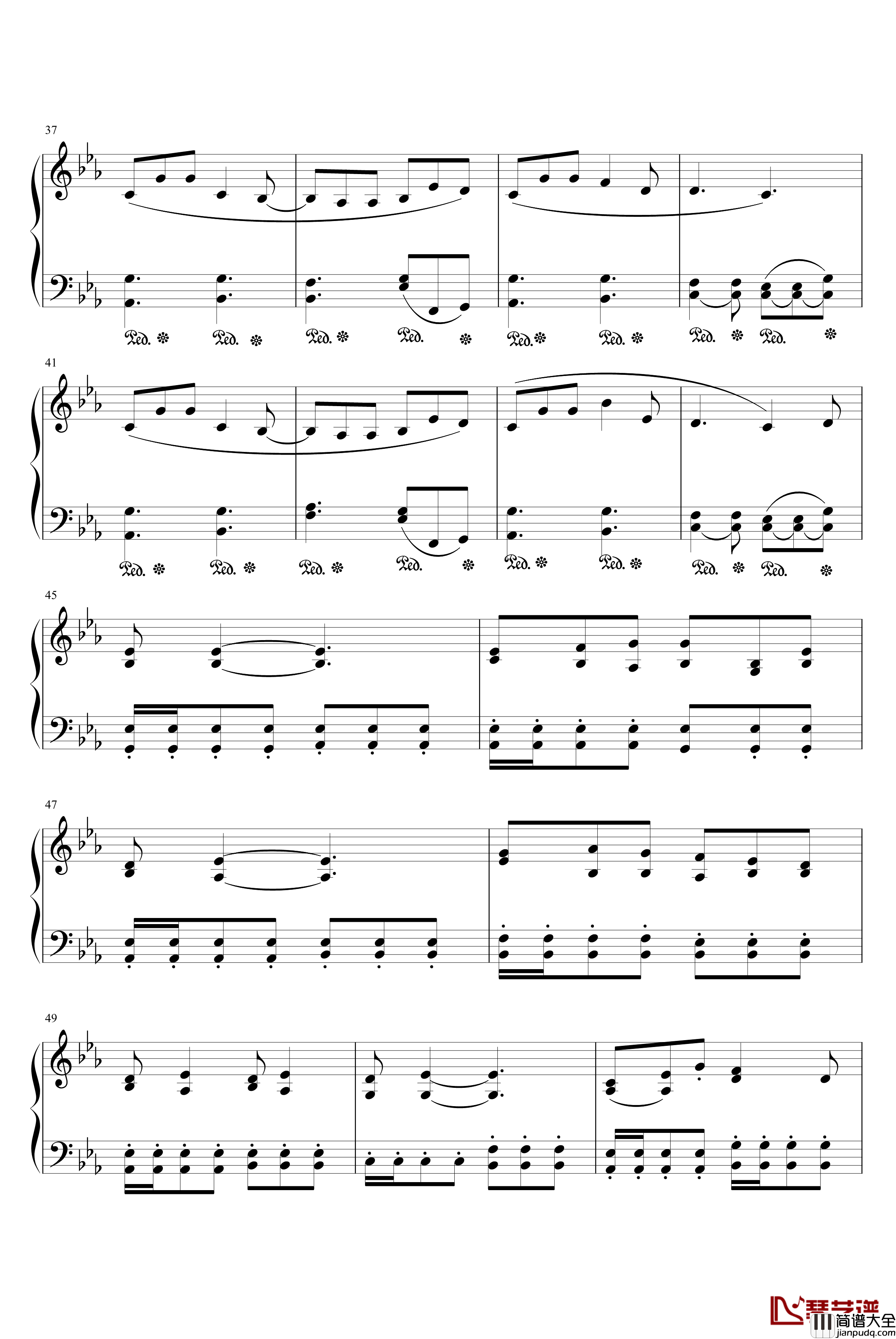 夜月钢琴谱_动漫影视动画片_死神_主题曲