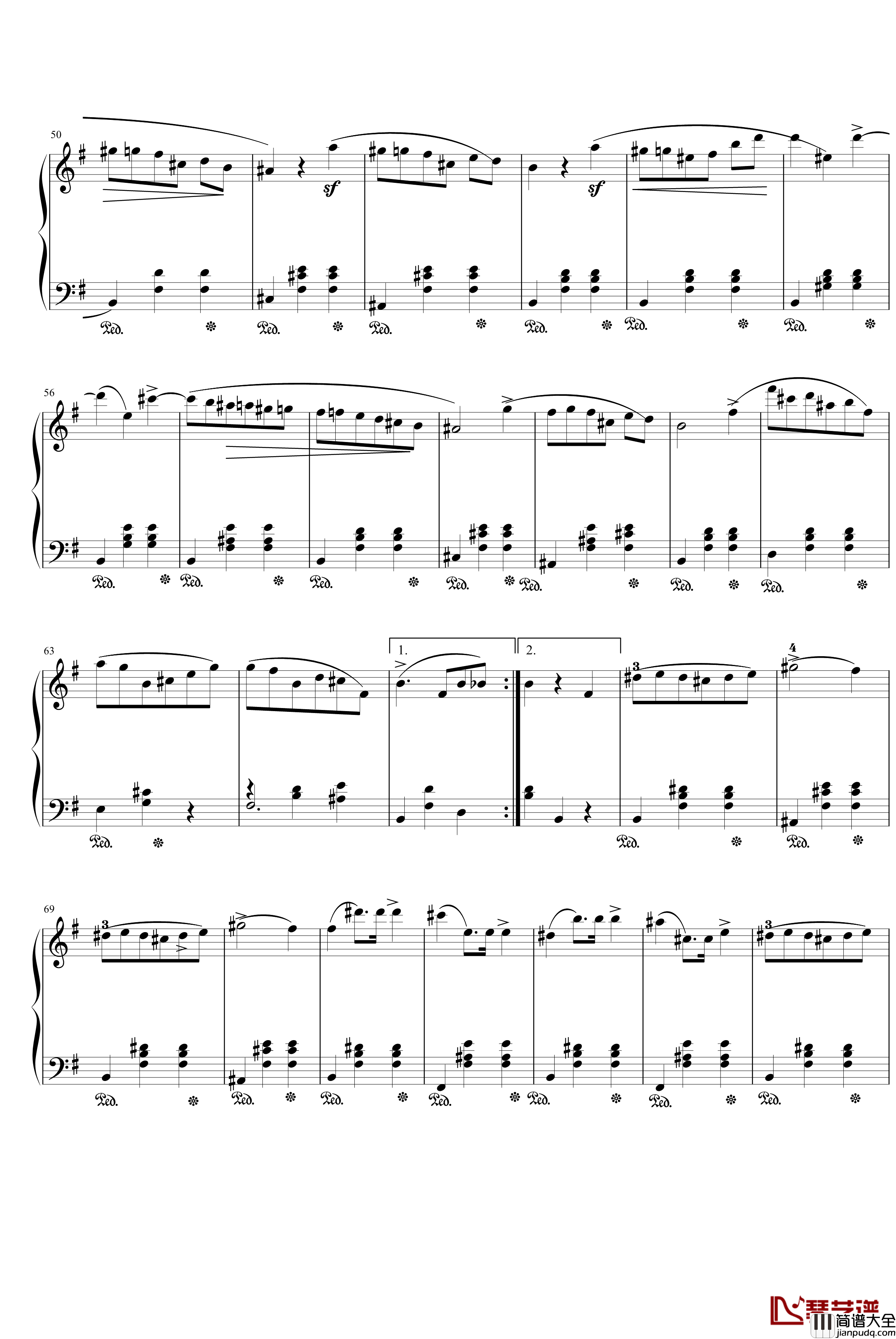 圆舞曲Op.69_No.2钢琴谱_肖邦_chopin