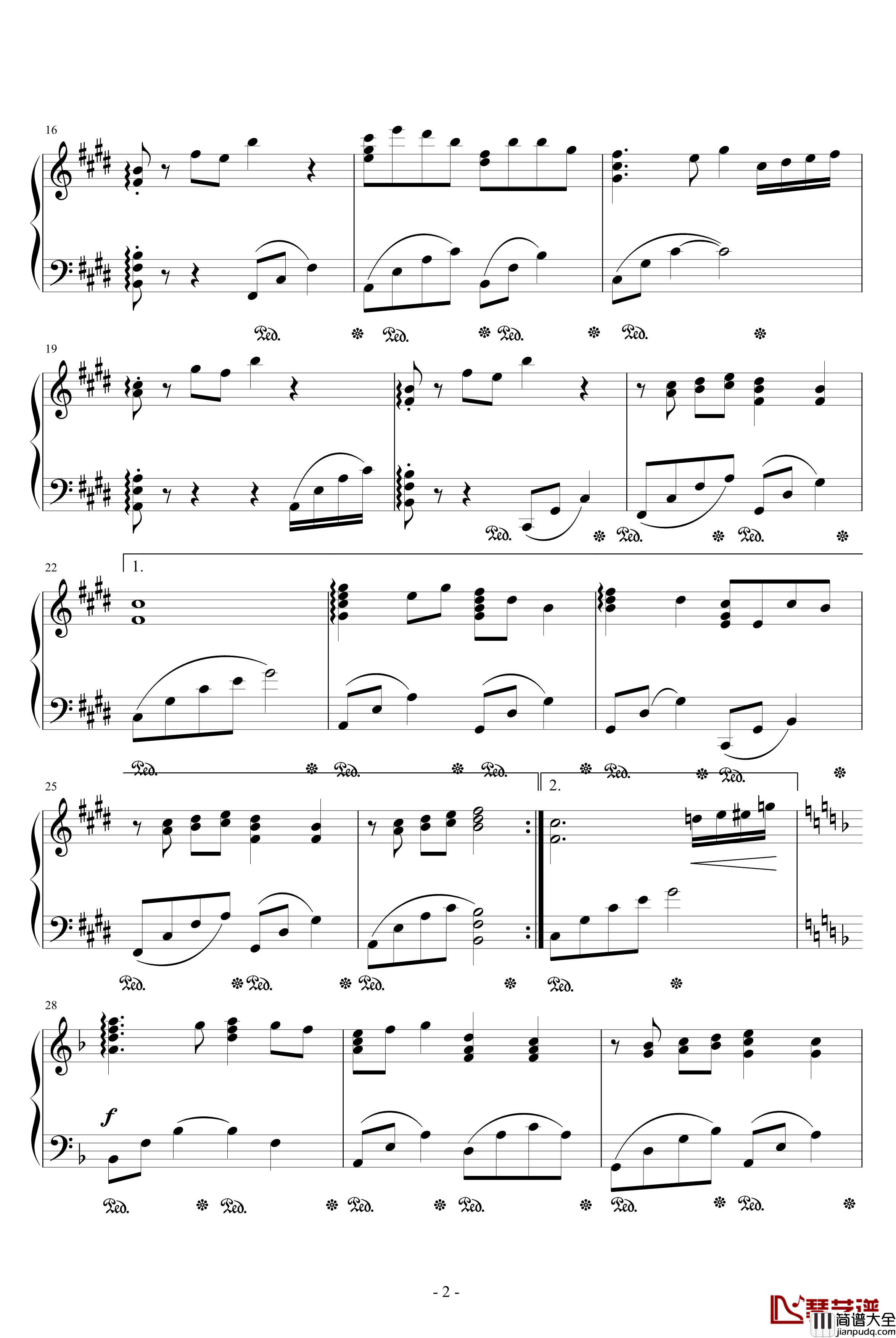 夜曲钢琴谱_Castlevania_动漫影视