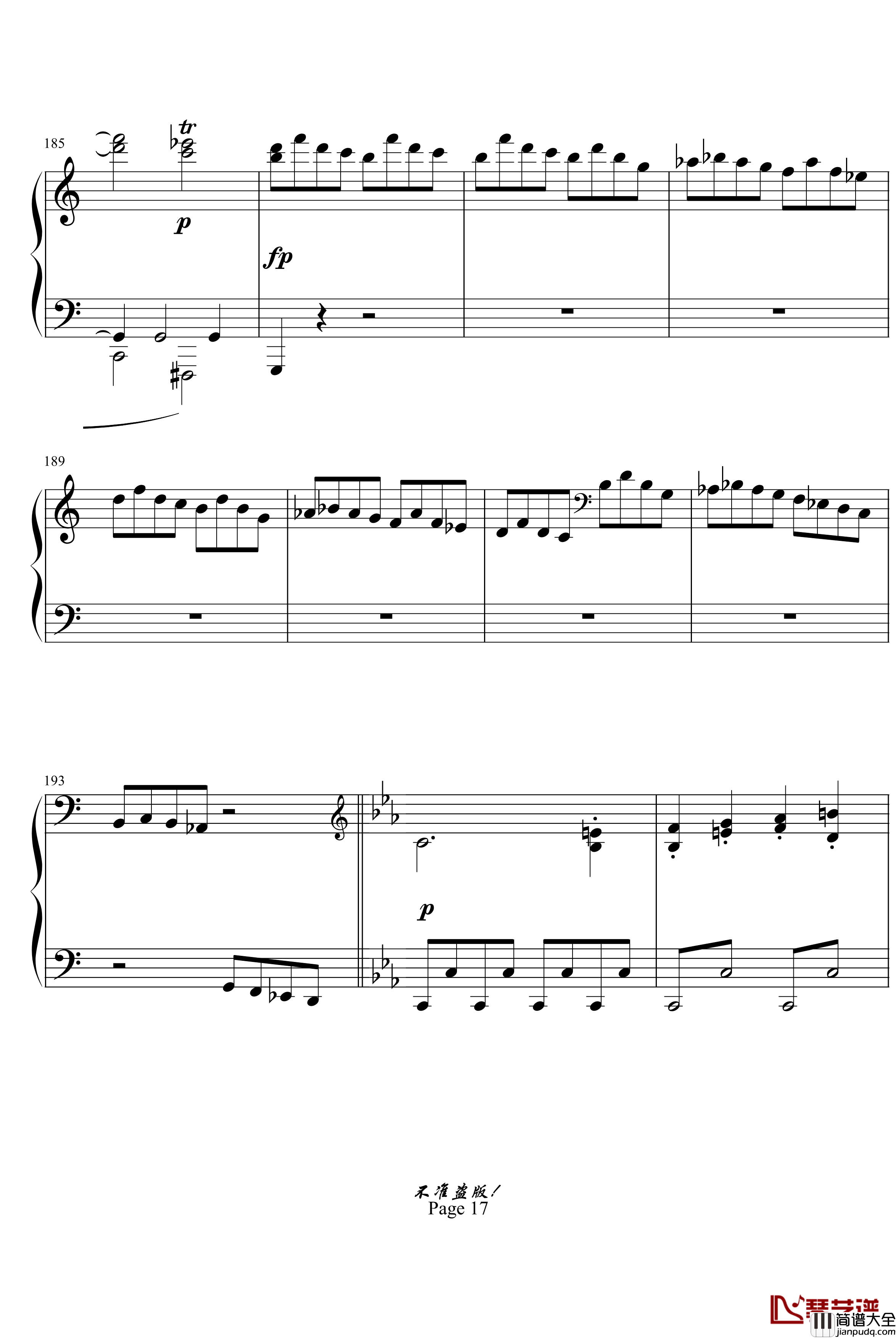 c小调第八钢琴奏鸣曲钢琴谱_悲怆第一乐章_beethoven_贝多芬