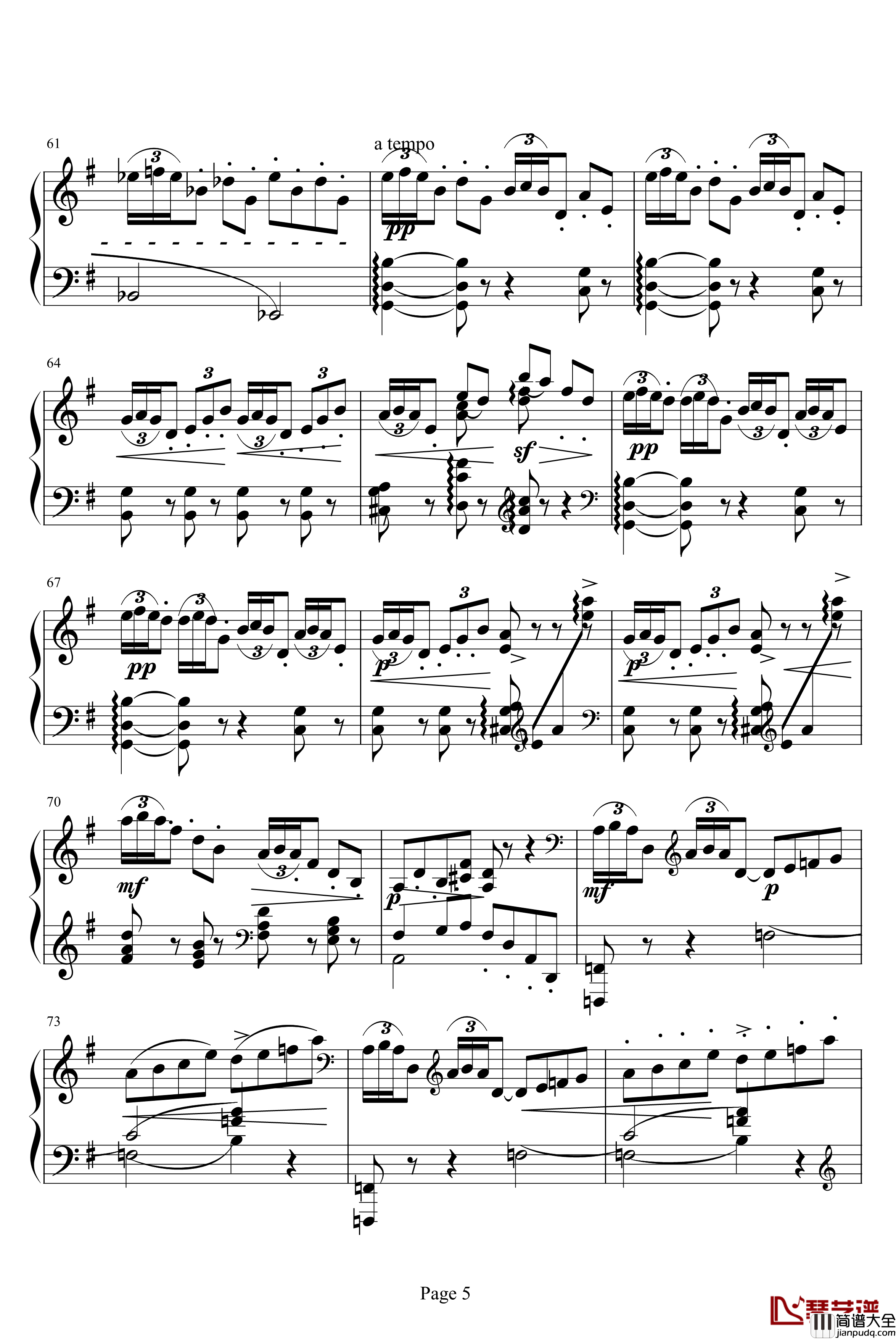 阿拉伯风格幻想曲第二首钢琴谱_德彪西