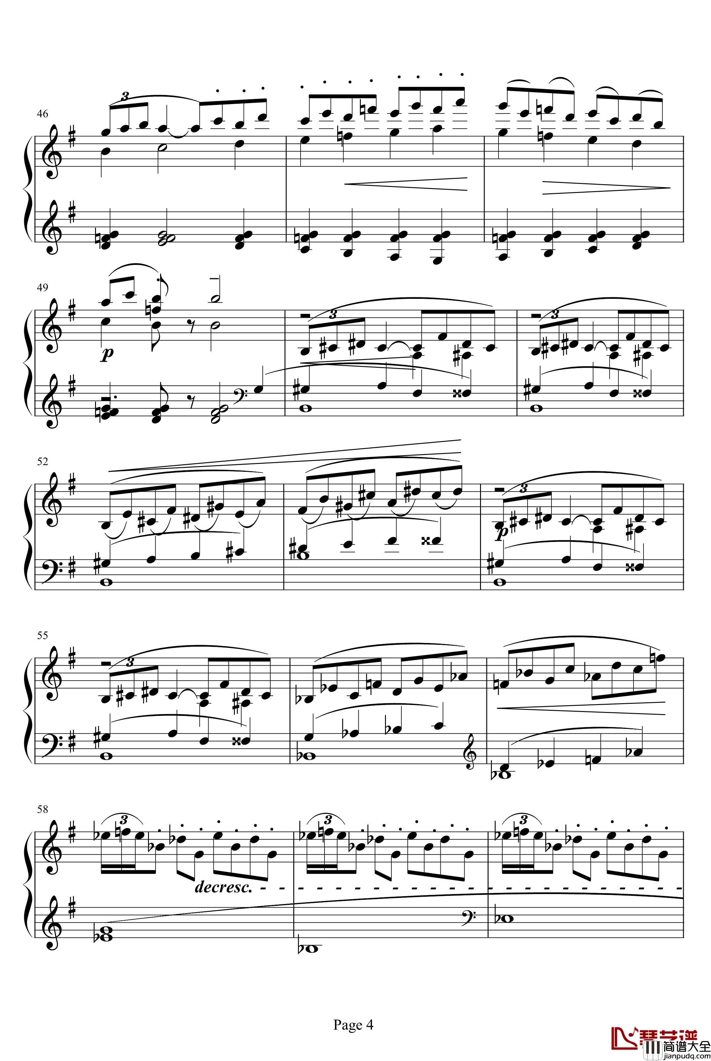 阿拉伯风格幻想曲第二首钢琴谱_德彪西