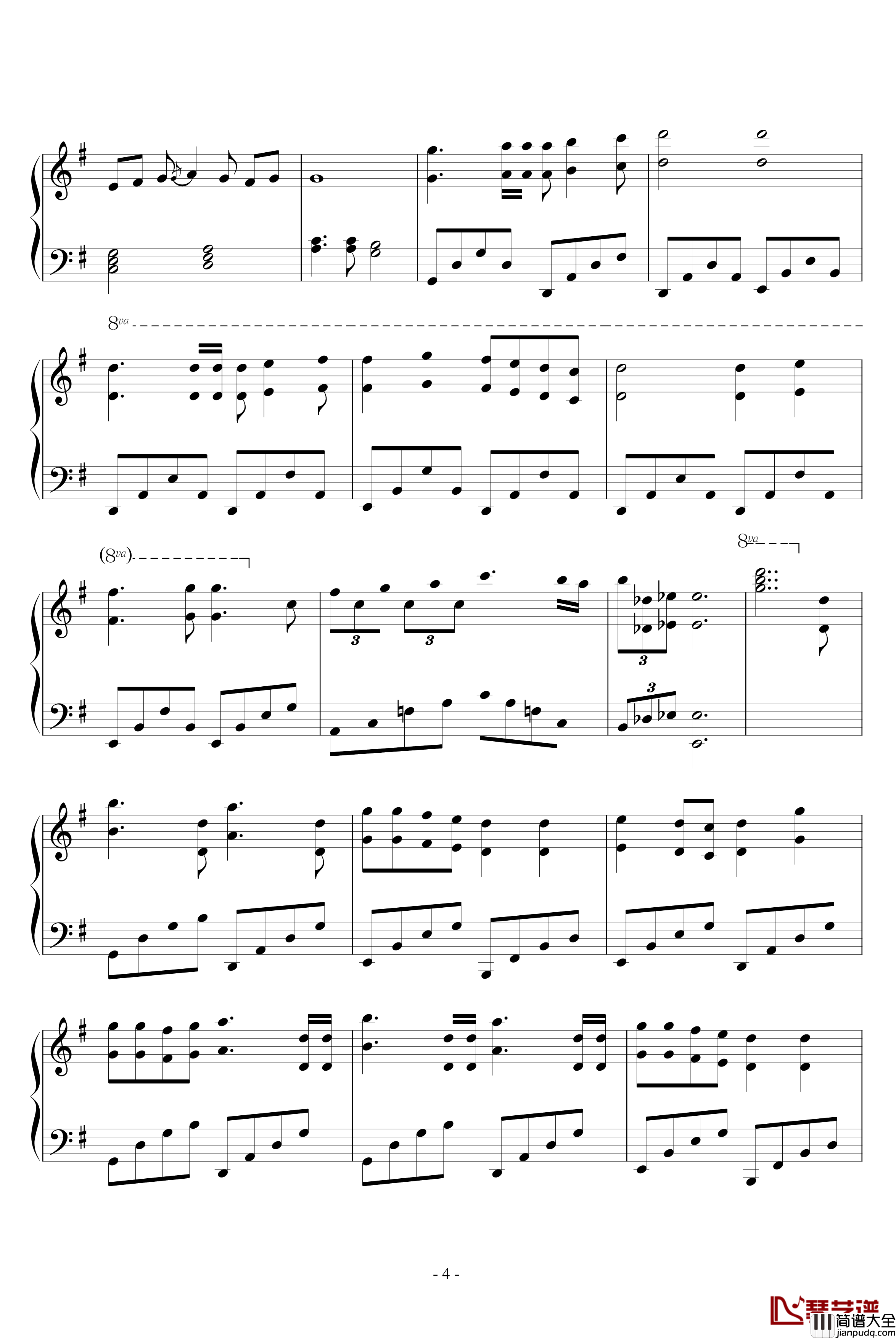 打开心扉钢琴谱_心を開いて_坂井泉水