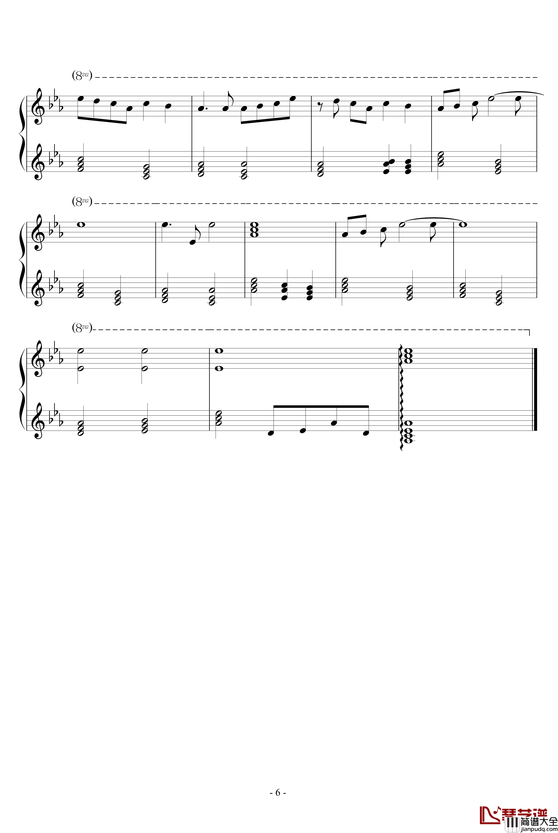 打开心扉钢琴谱_心を開いて_坂井泉水