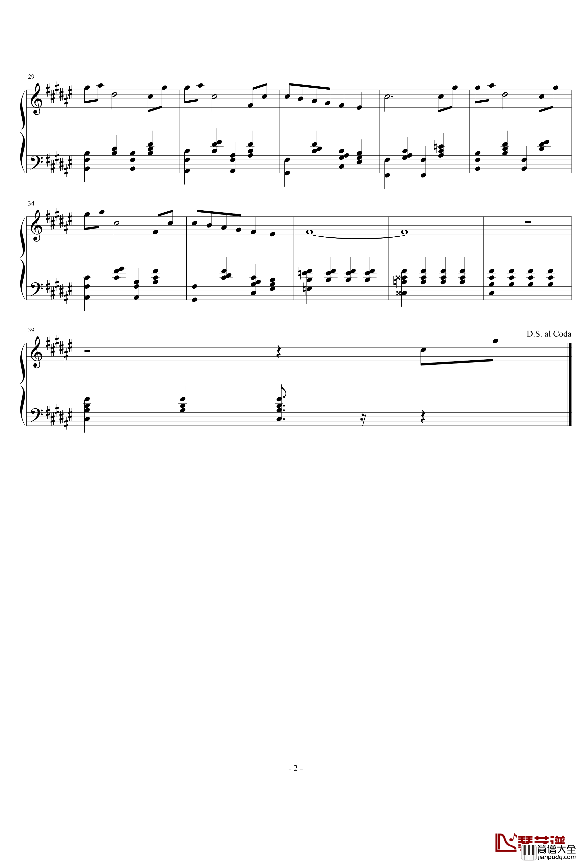 同じ高みへ钢琴谱_Clannad_动漫影视