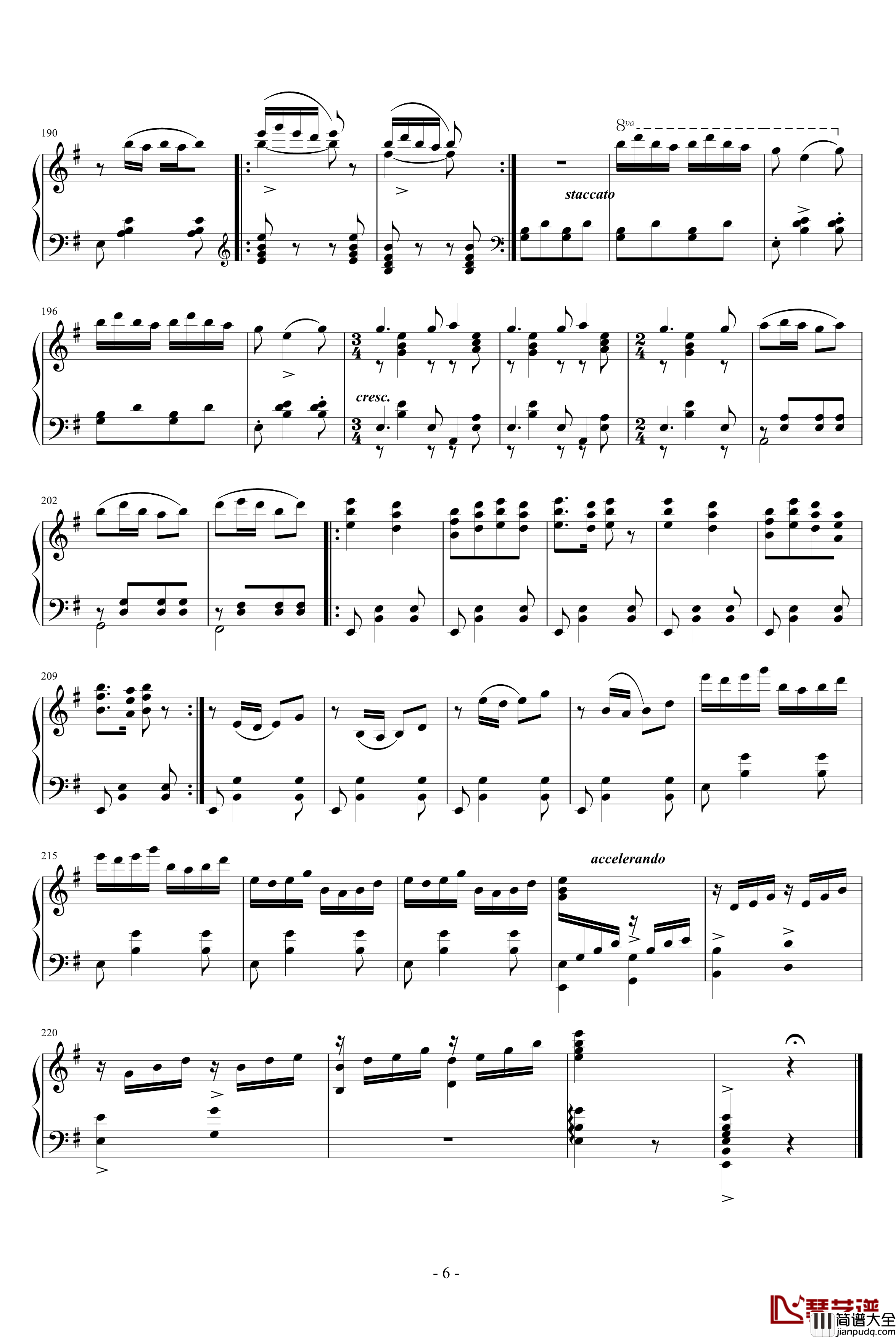 采茶扑蝶钢琴谱_中国名曲